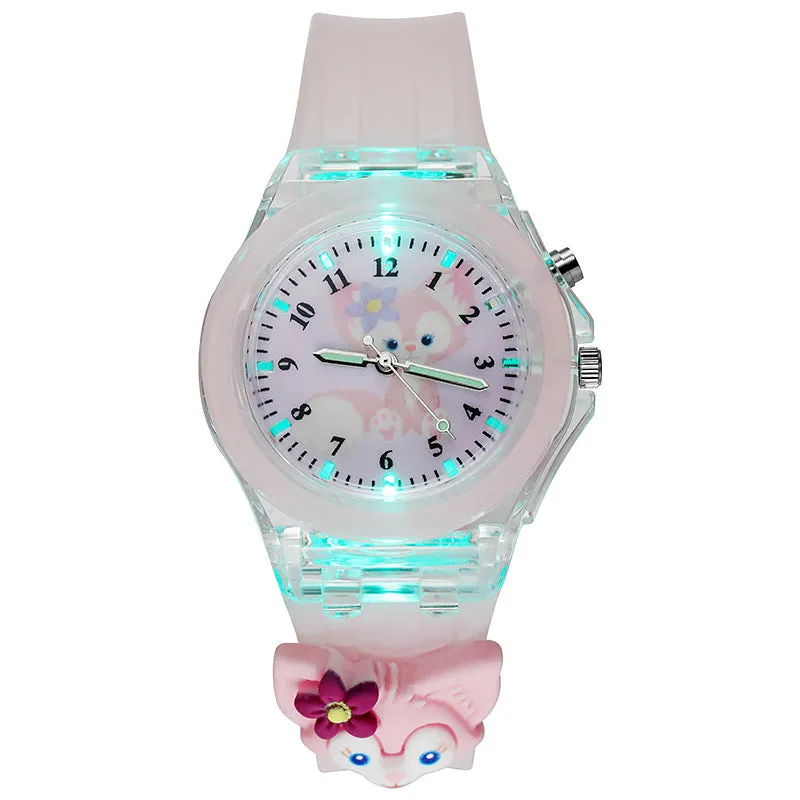 Cartoon Colorful Flashing Light Luminous Watch Doll Silicone Electronic Watch