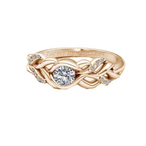 CELTIC PLEAT PAVE RING WITH FLUSH SET DIAMOND IN 9 CT YELLOW GOLD