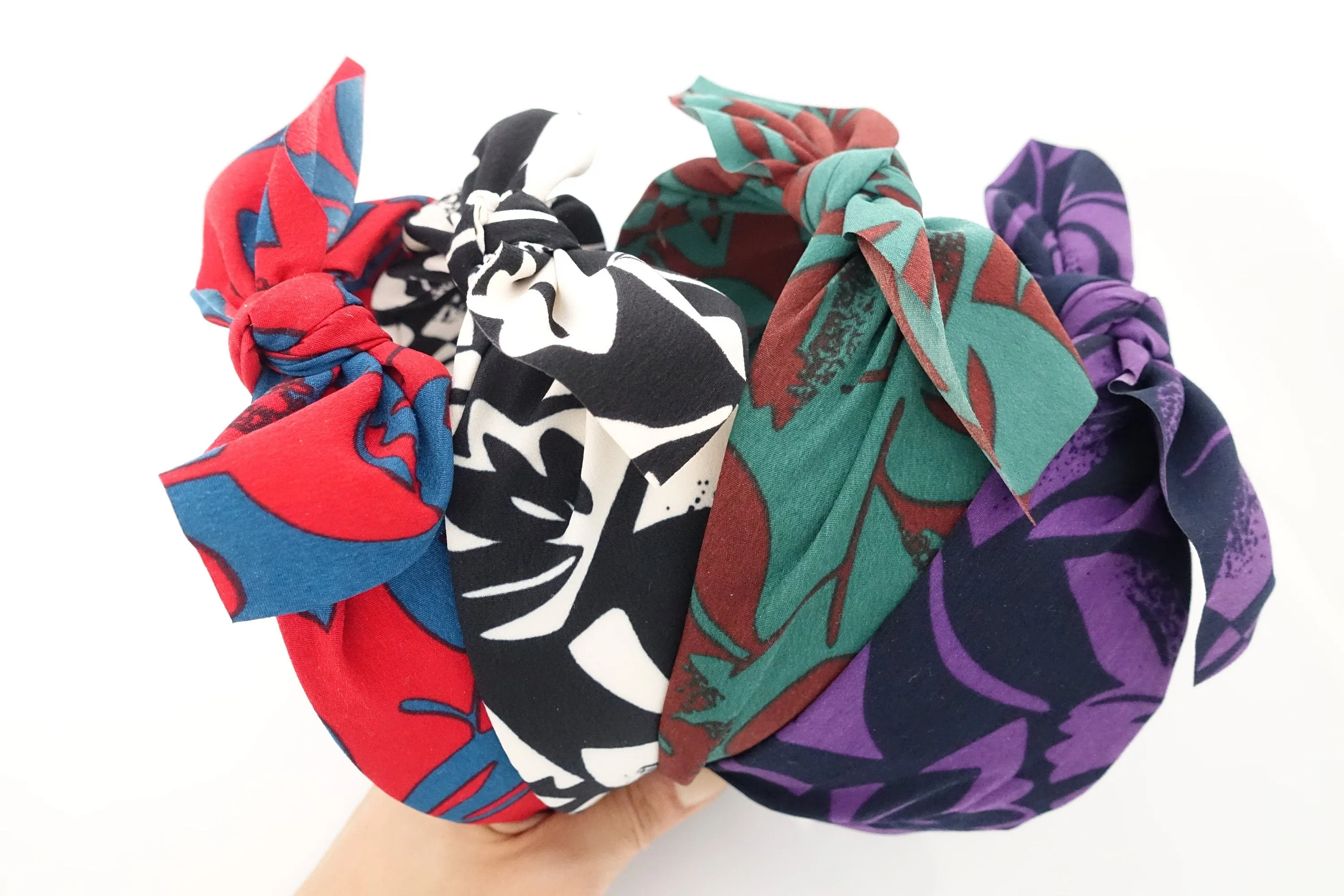 chiffon minimal flower print headband knot hairband women hair accessory