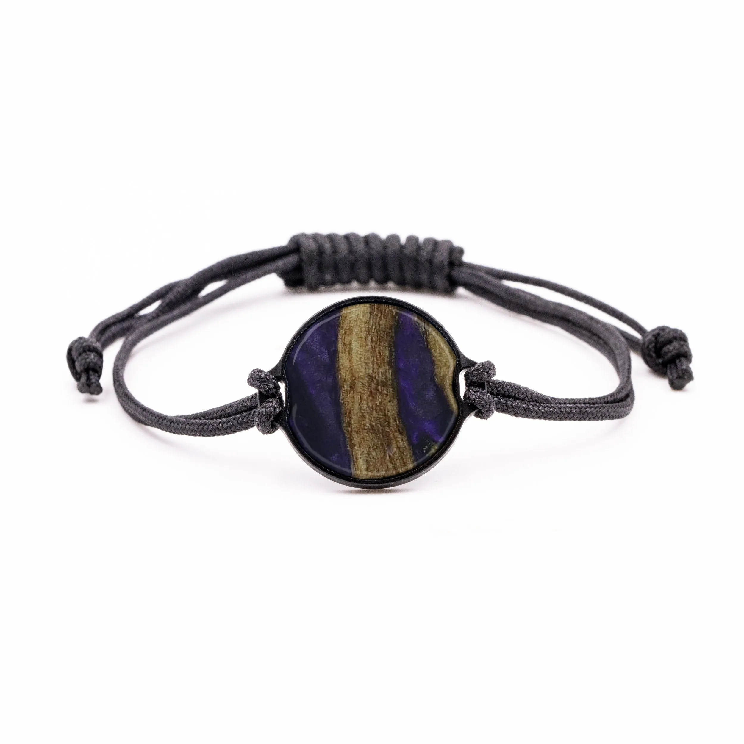 Circle Wood Resin Bracelet - Anker (Purple, 574952)