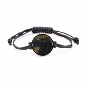 Circle Wood Resin Bracelet - Debrah (Dark Green, 590012)