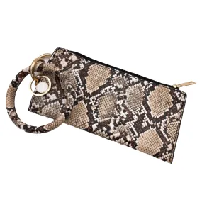 CL-8848 Wristlet Clutch Brown Snake