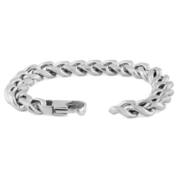 Classy Men 12mm Silver-Toned Chain Bracelet