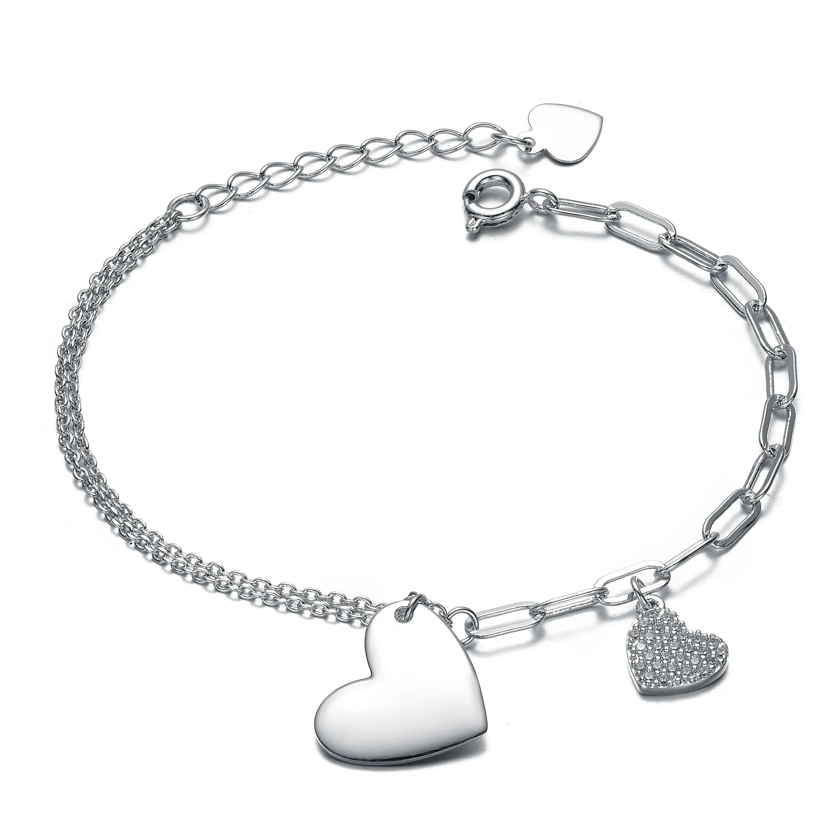 Coeur Heart Charm Adjustable Bracelet