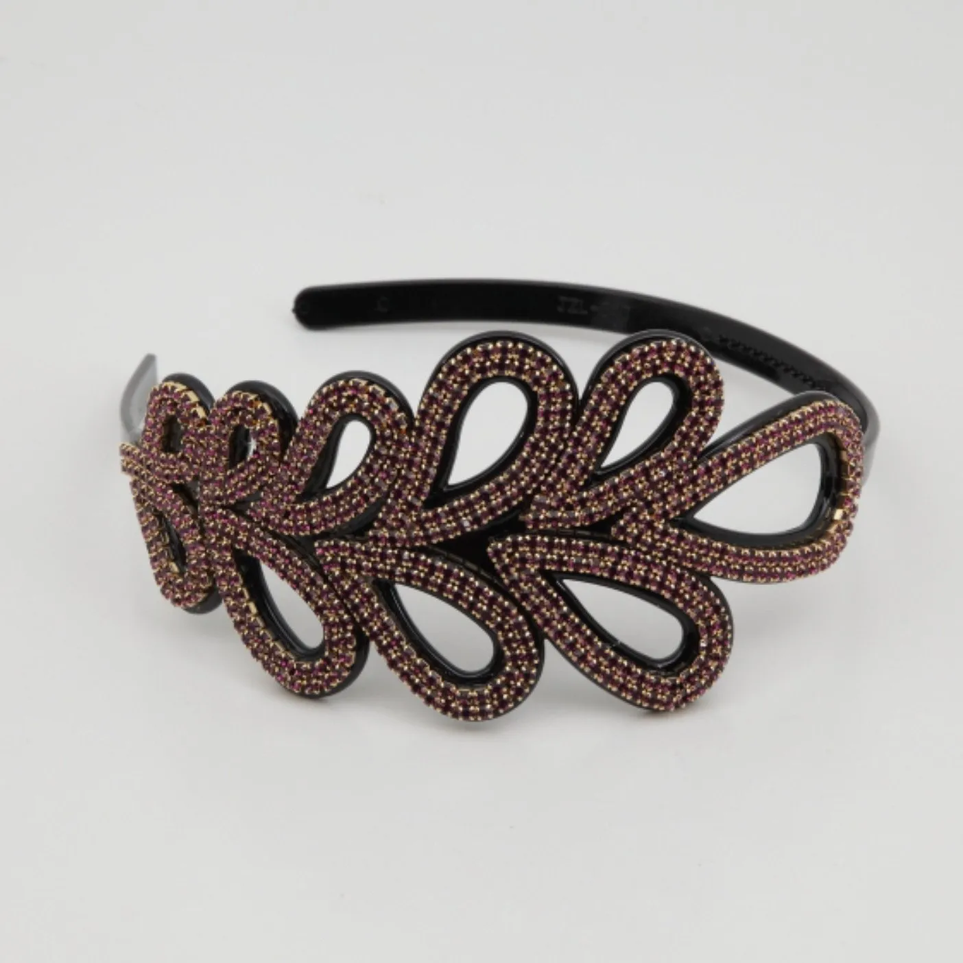 Color Cubic Leaves Luxury Style Rhinestone Decorative Headband