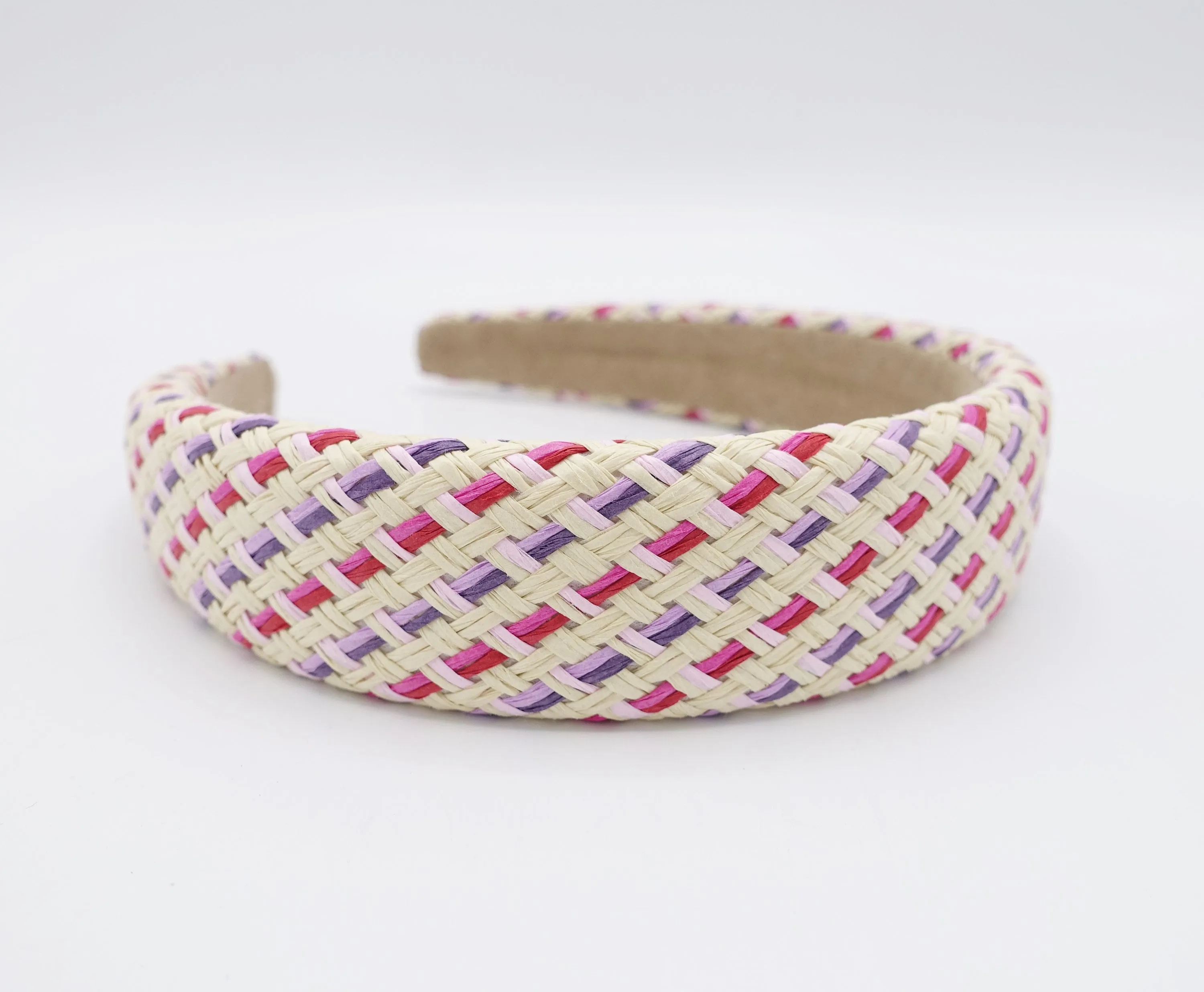 color straw headband, weaved headband, rattan headband for women