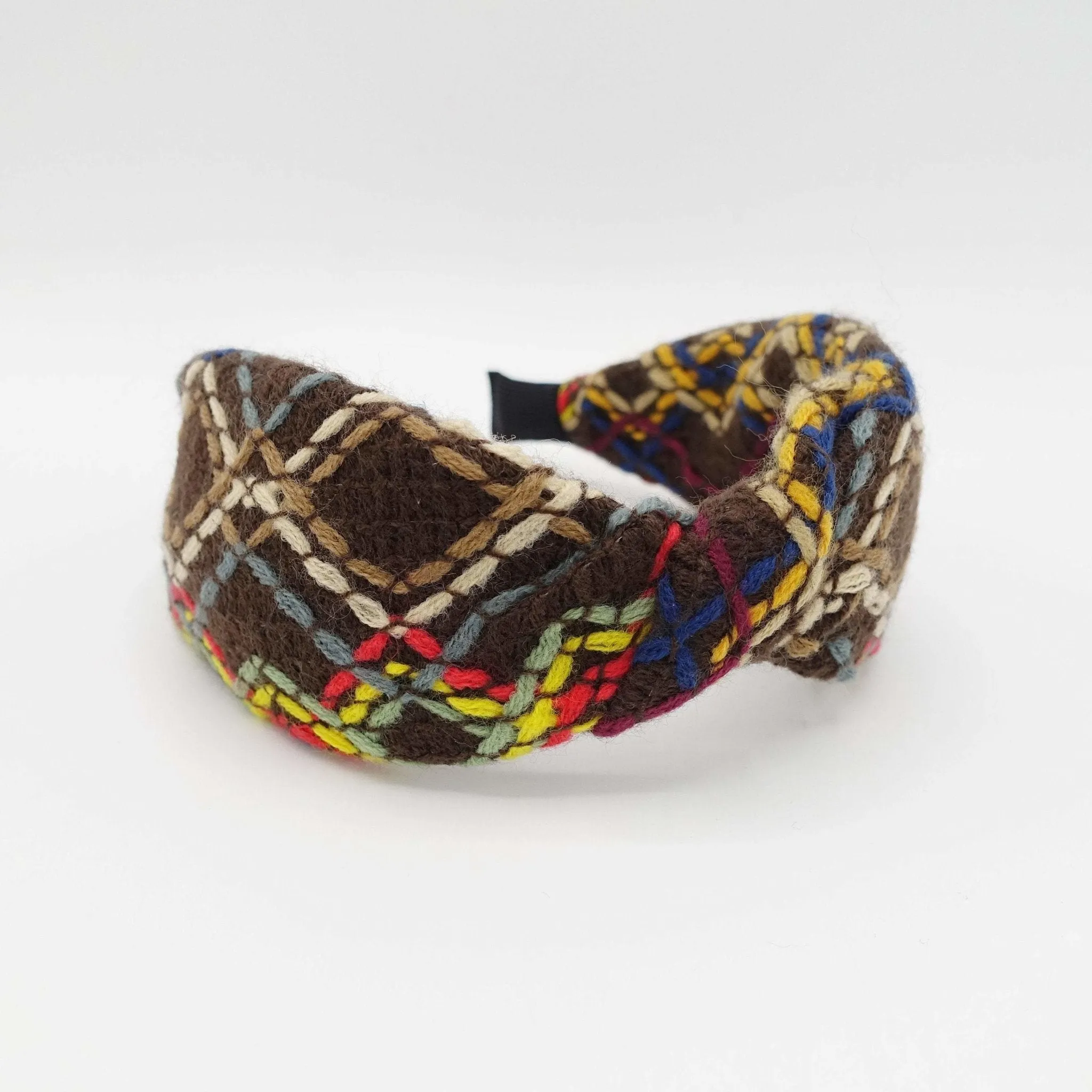 colorful stitch tweed headband twist hairband hair accessory for women