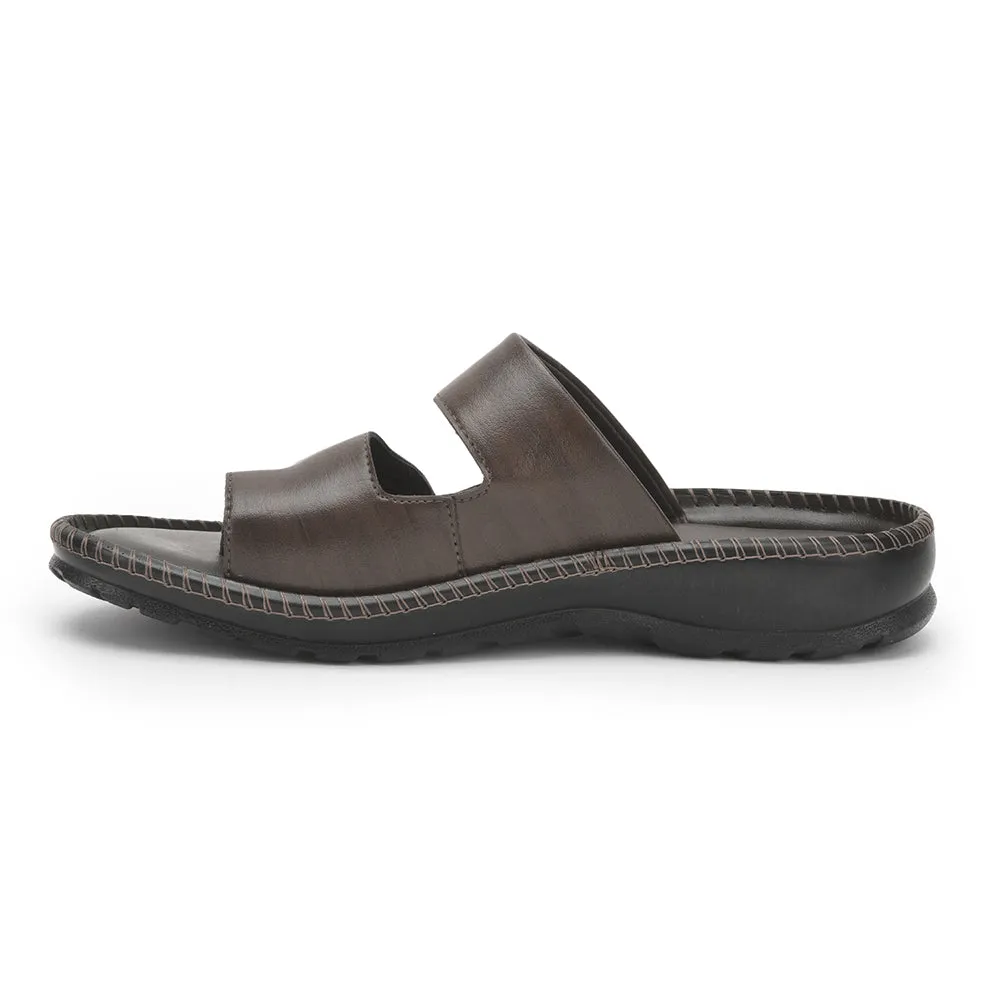 Coolers Casual Brown Toe Ring Slipper For Men VCL-12 By Liberty