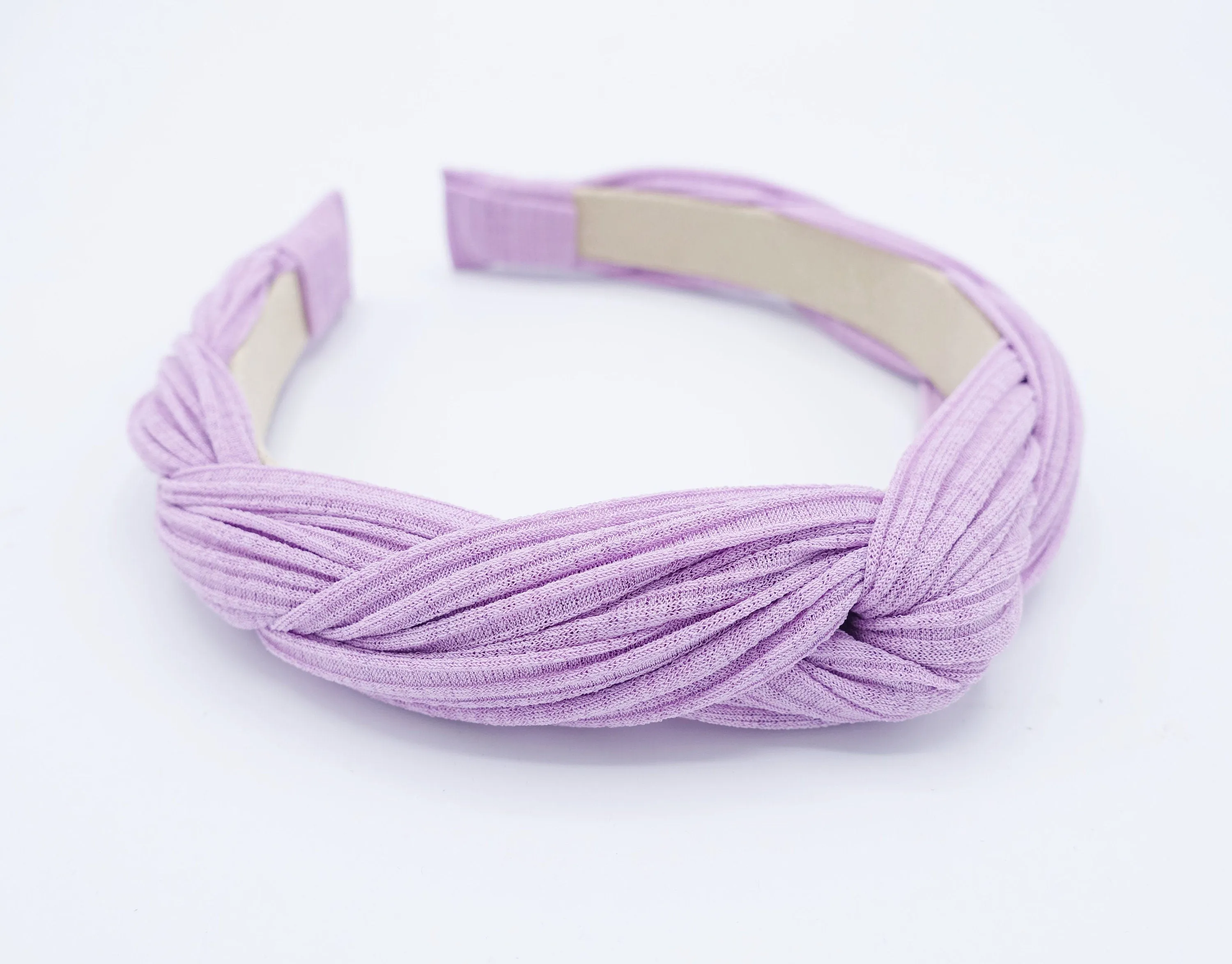 corrugated knit braided pleated cross headband for women