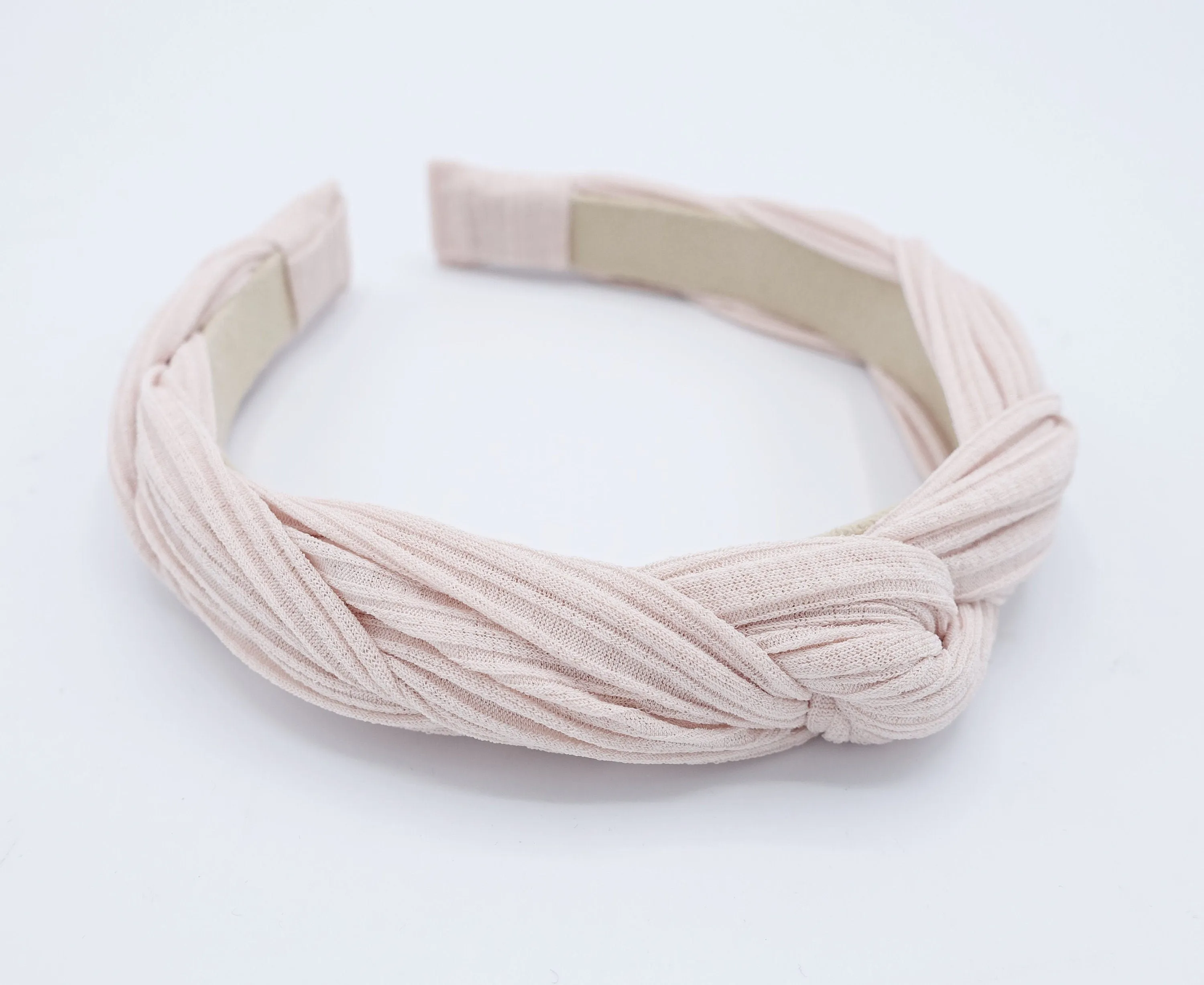 corrugated knit braided pleated cross headband for women