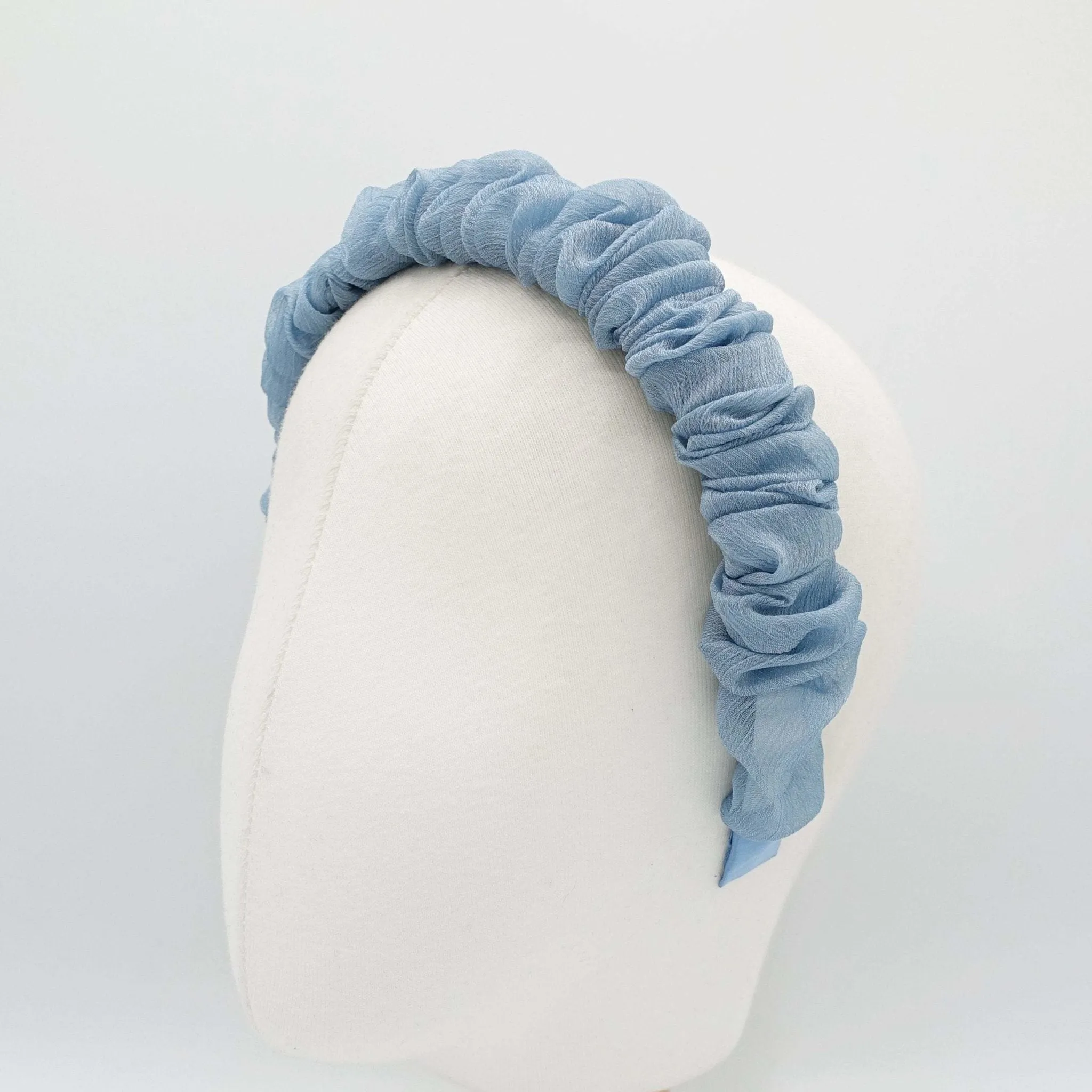 crinkled chiffon ruched headband pleated hairband accessory for women