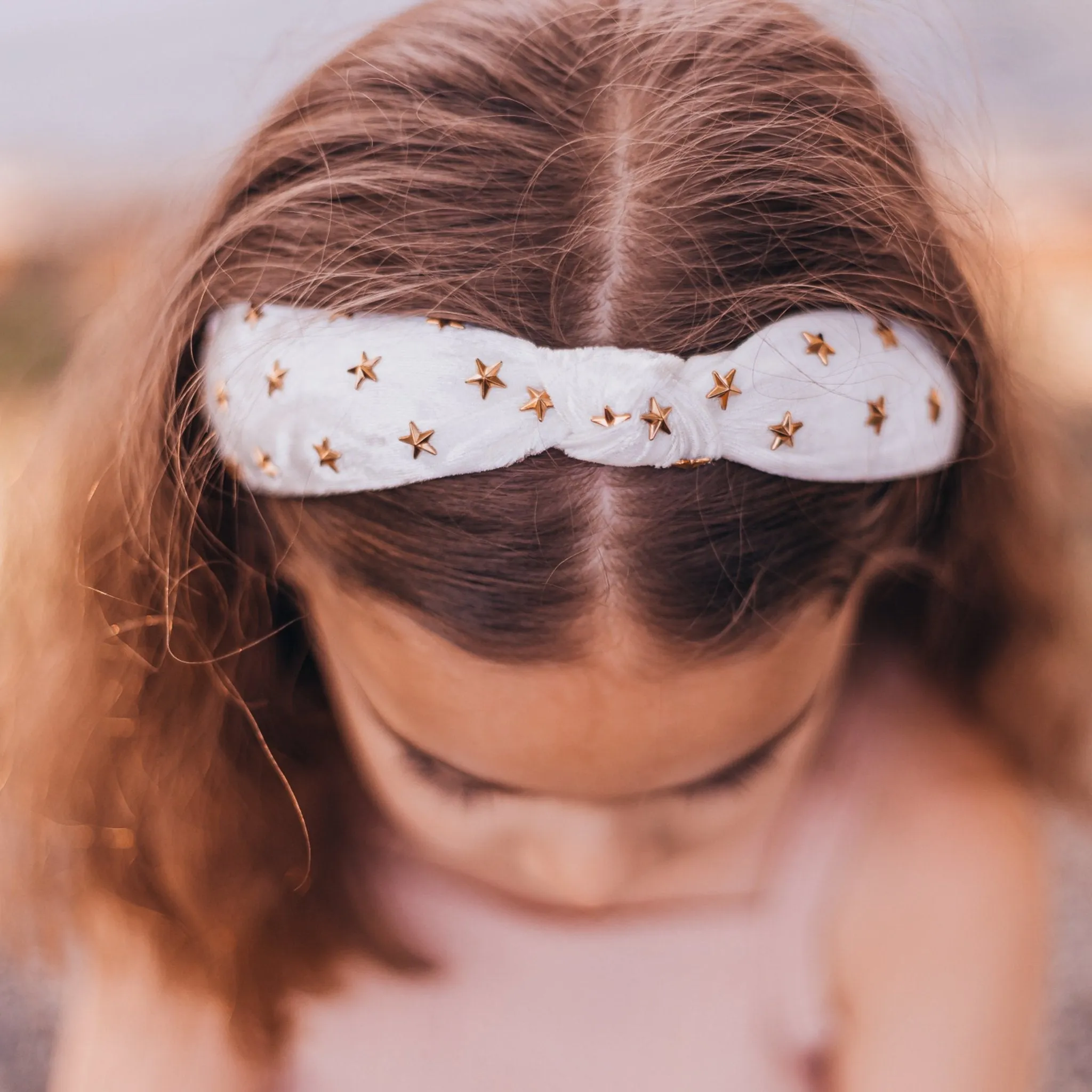 Crushed Velvet Knot Studded Star Headband