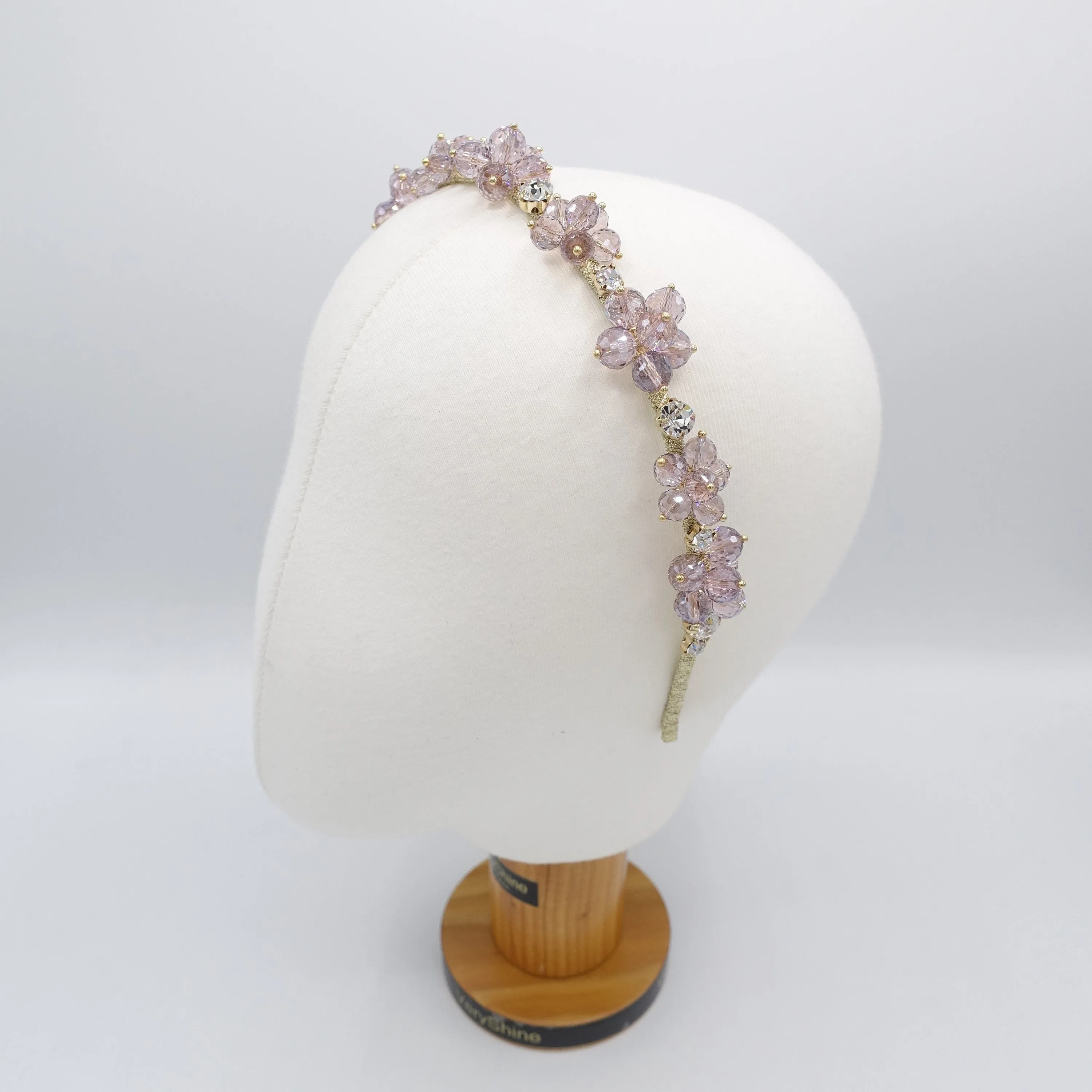 crystal bead flower headband, event headband for women