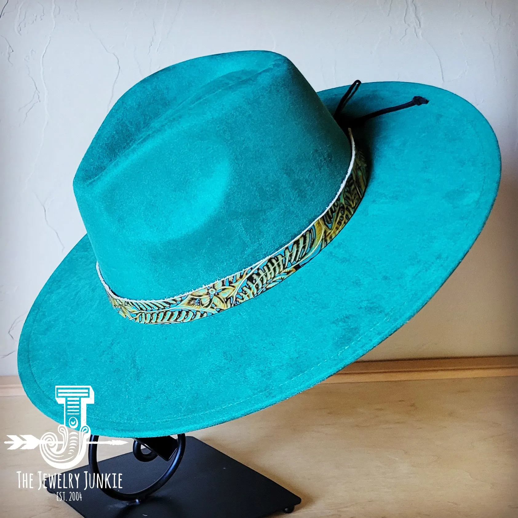 Dallas Turquoise Western Leather Band w/ Choice of Boho Hat 984w