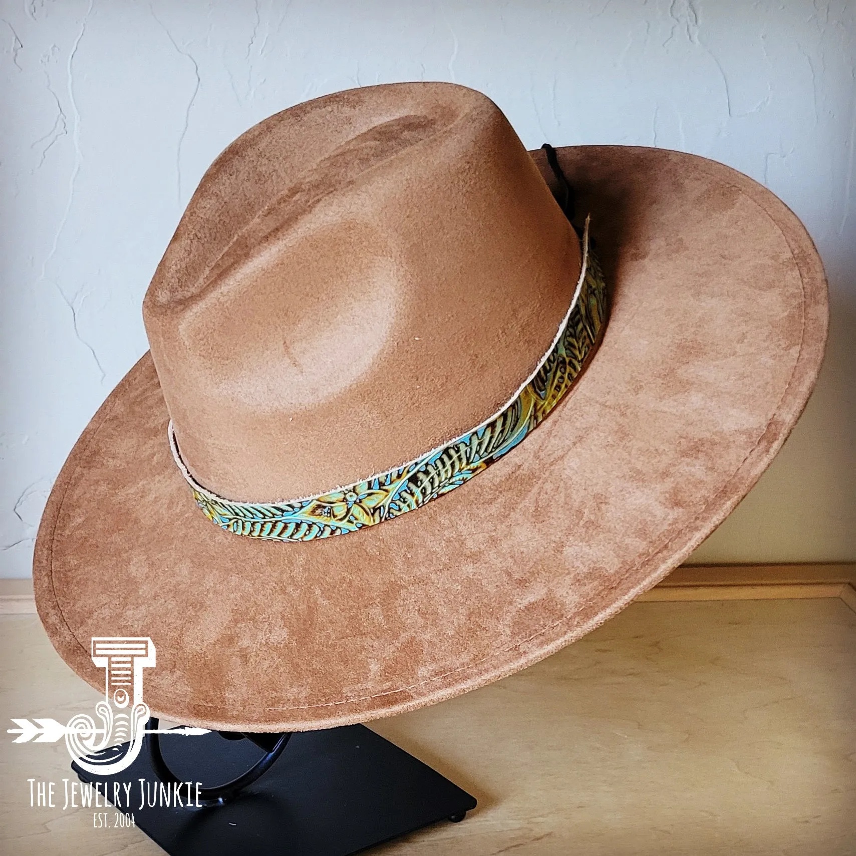 Dallas Turquoise Western Leather Band w/ Choice of Boho Hat 984w