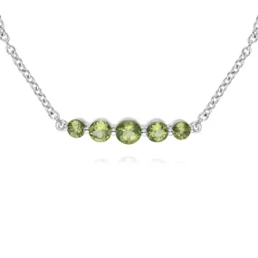 Damen Sterlingsilber Fünfstein Peridot Rund Farbverlauf 19cm Armband