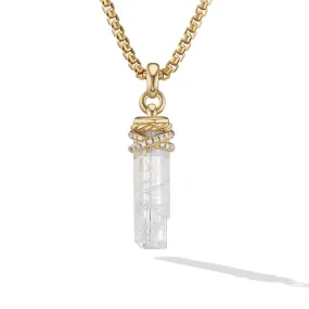 David Yurman Wrapped Rainbow Moonstone Crystal Amulet with 18K Yellow Gold and Pave Diamonds