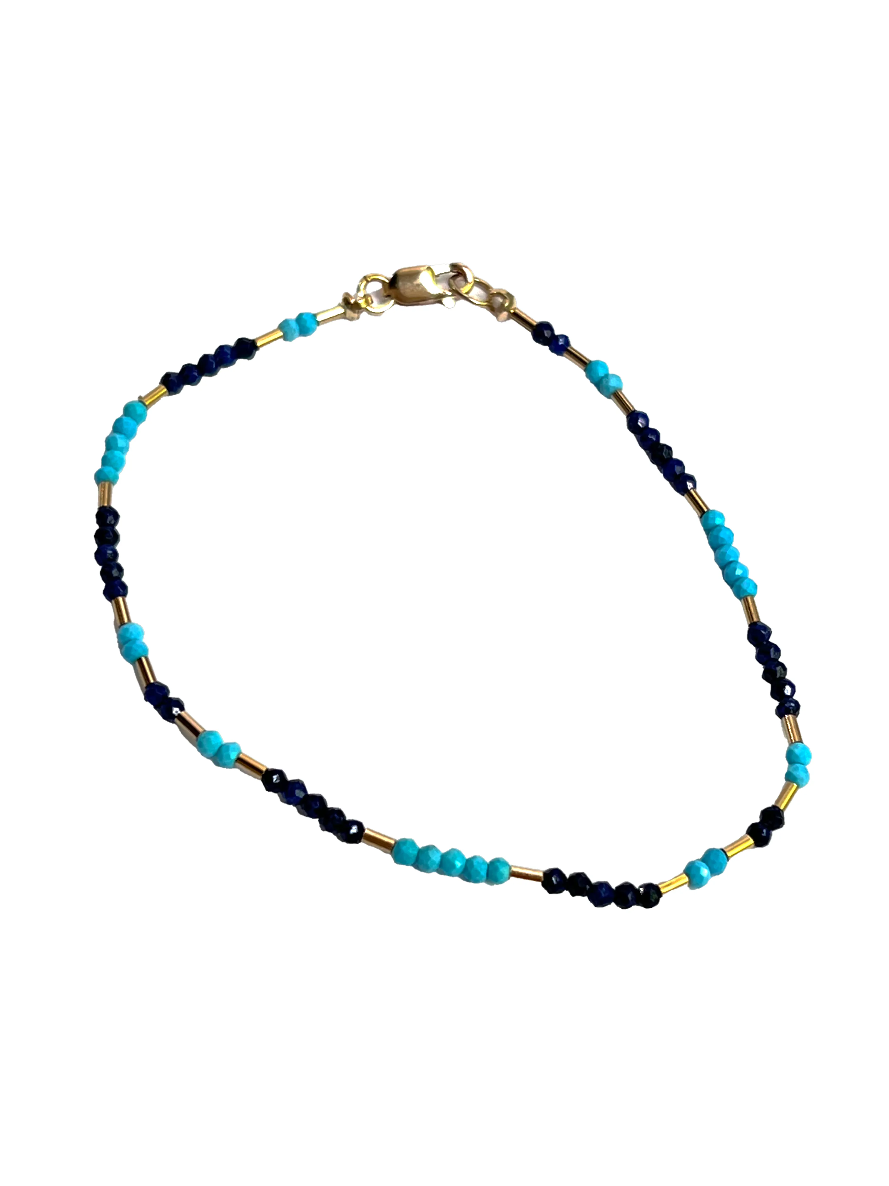 Debbie Fisher | Turquoise and lapis Gold Fill Bracelet