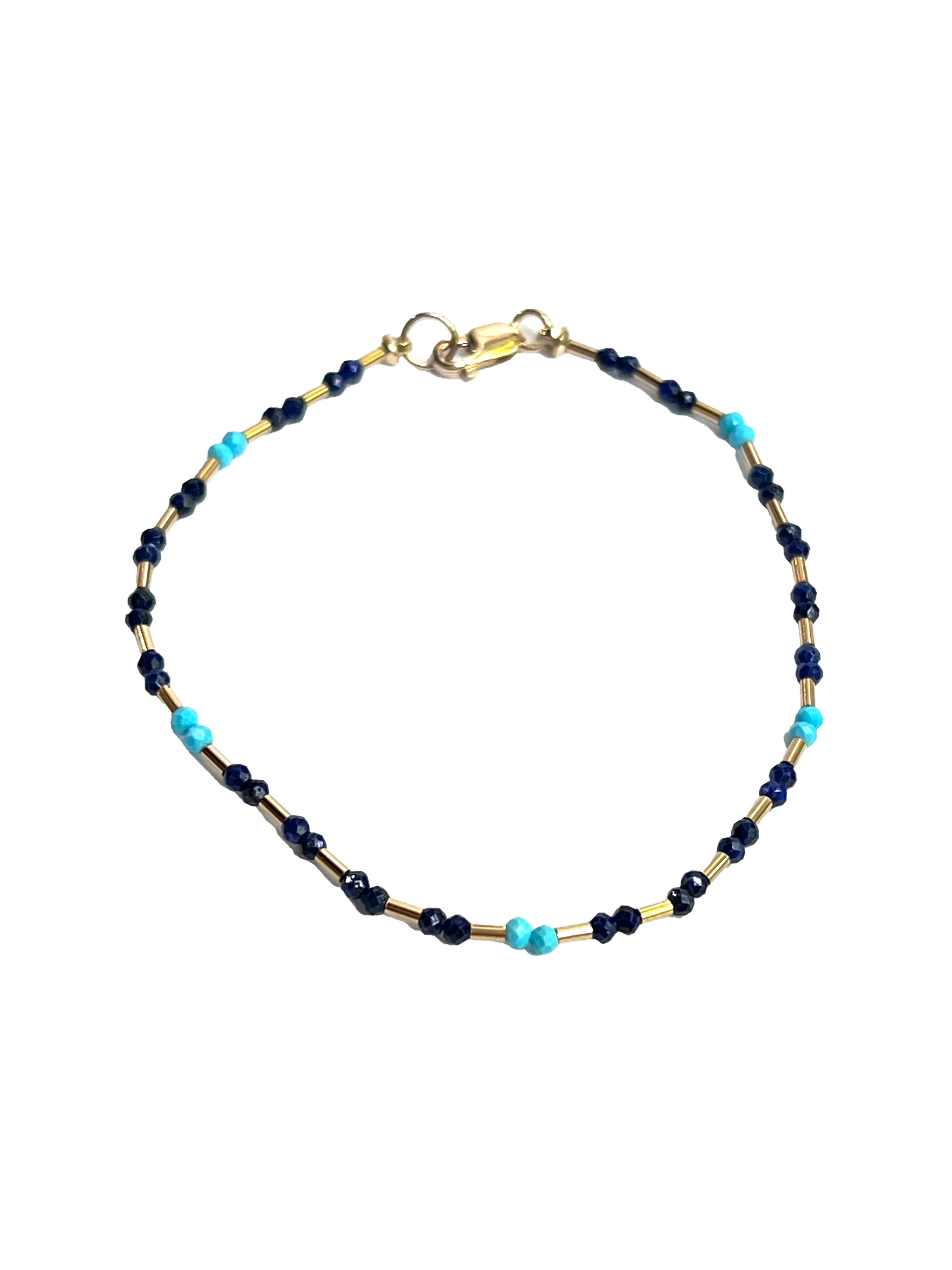 Debbie Fisher | Turquoise and lapis Gold Fill Bracelet