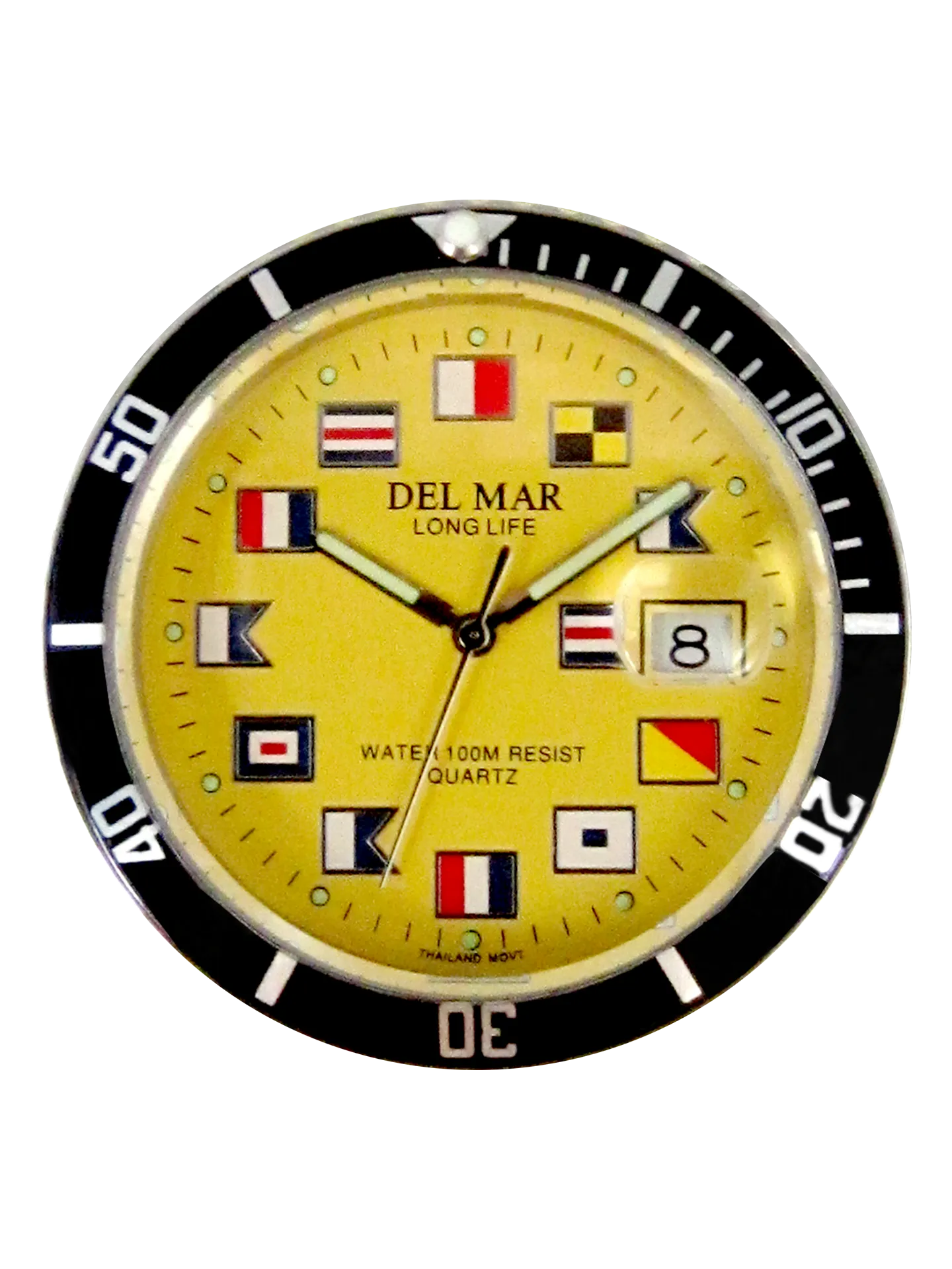 Del Mar Watches Men's and Youth Sportstrap: Yellow Nautical Face, 46mm x 40mm, 100m Water Resistant #50379