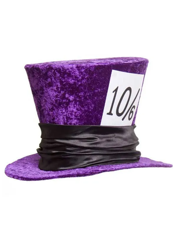 Deluxe Mad Hatter Costume Hat in Purple