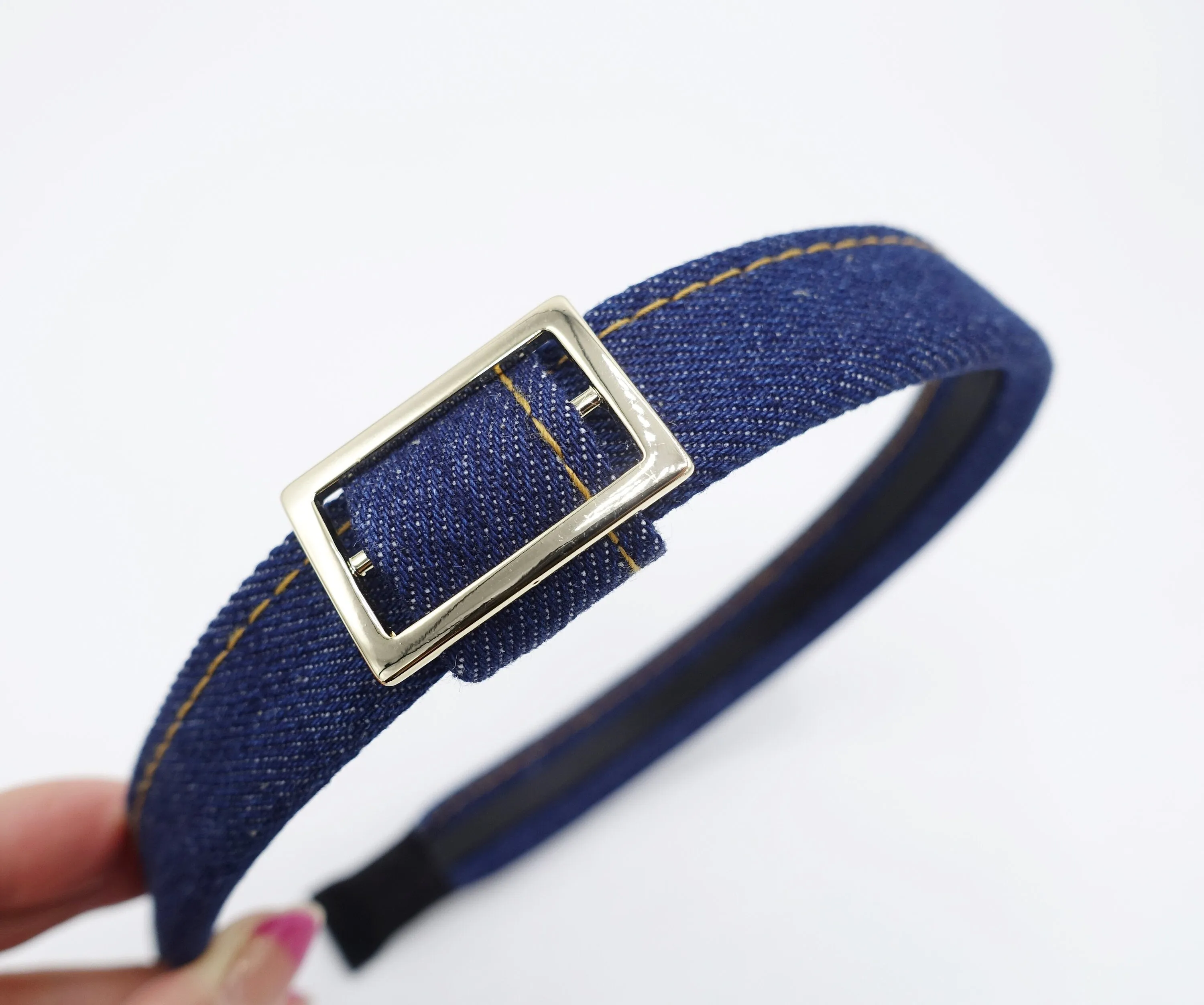 denim headband, buckle headband for women