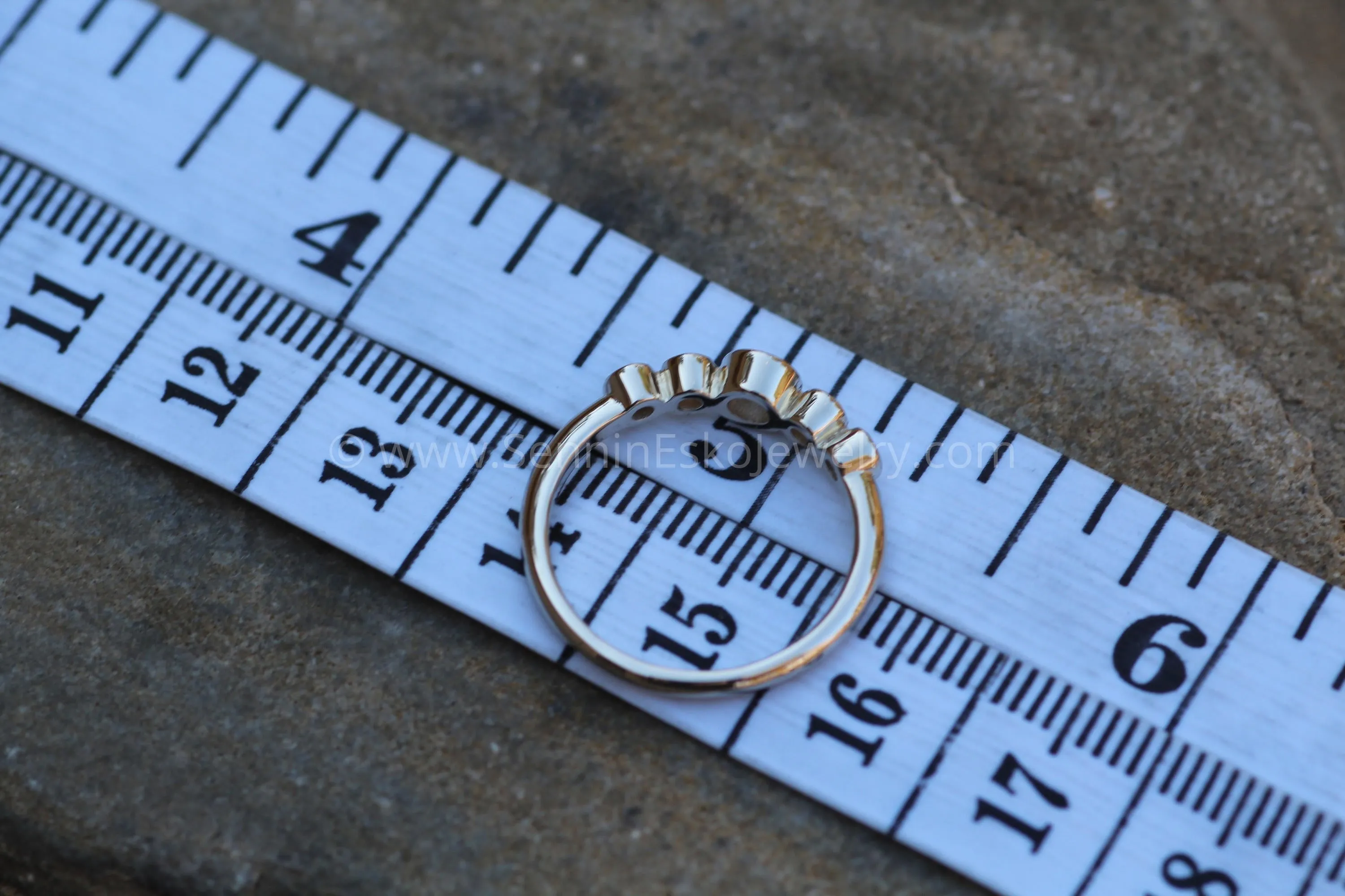 Diamond Multi Bezel Ring - White , Yellow and Brown Diamond Ring - VS Diamond Ring