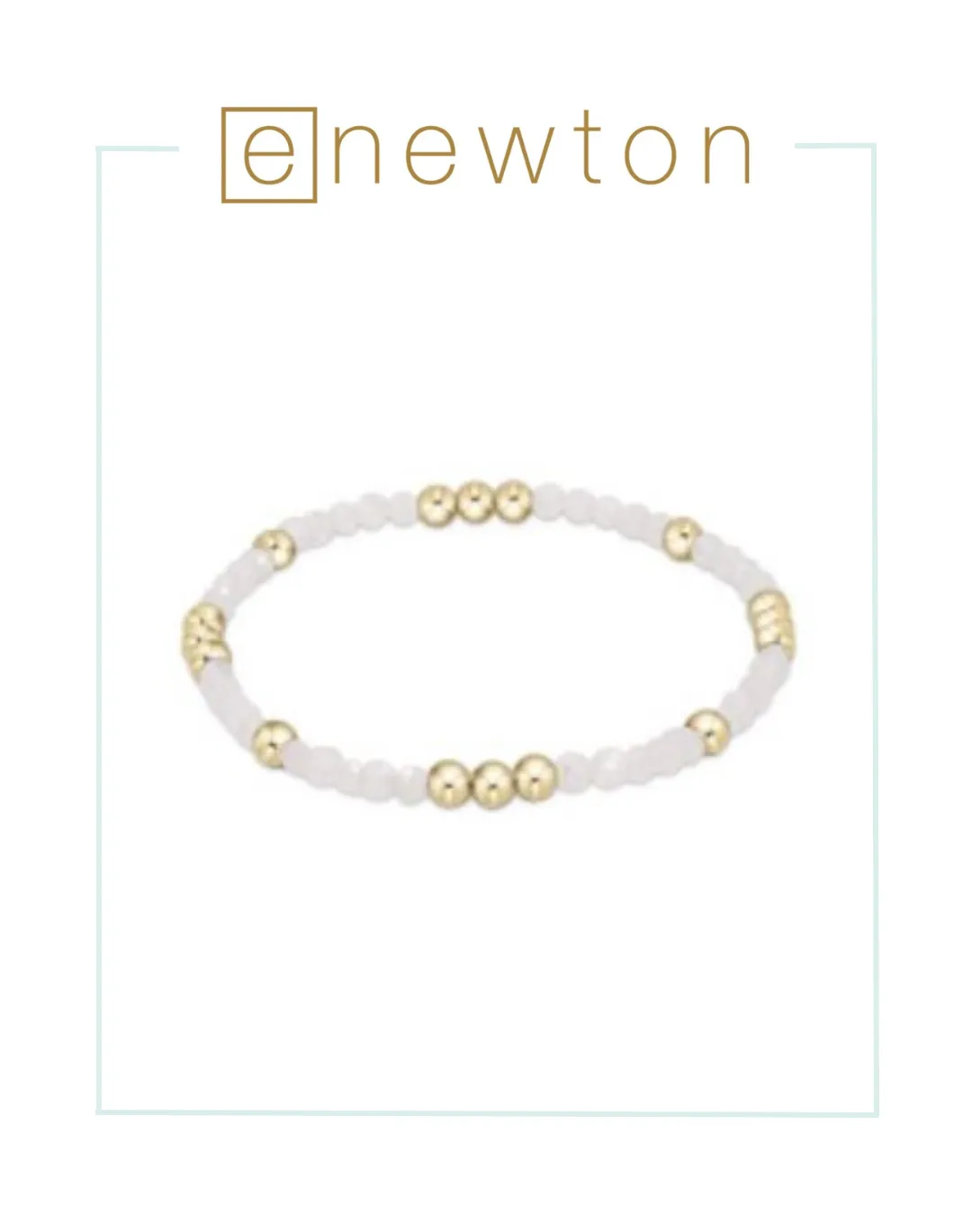 E Newton Worthy Pattern 3mm Bead Bracelet - Moonstone