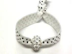 Elastic Bracelet -Polka Dot with White