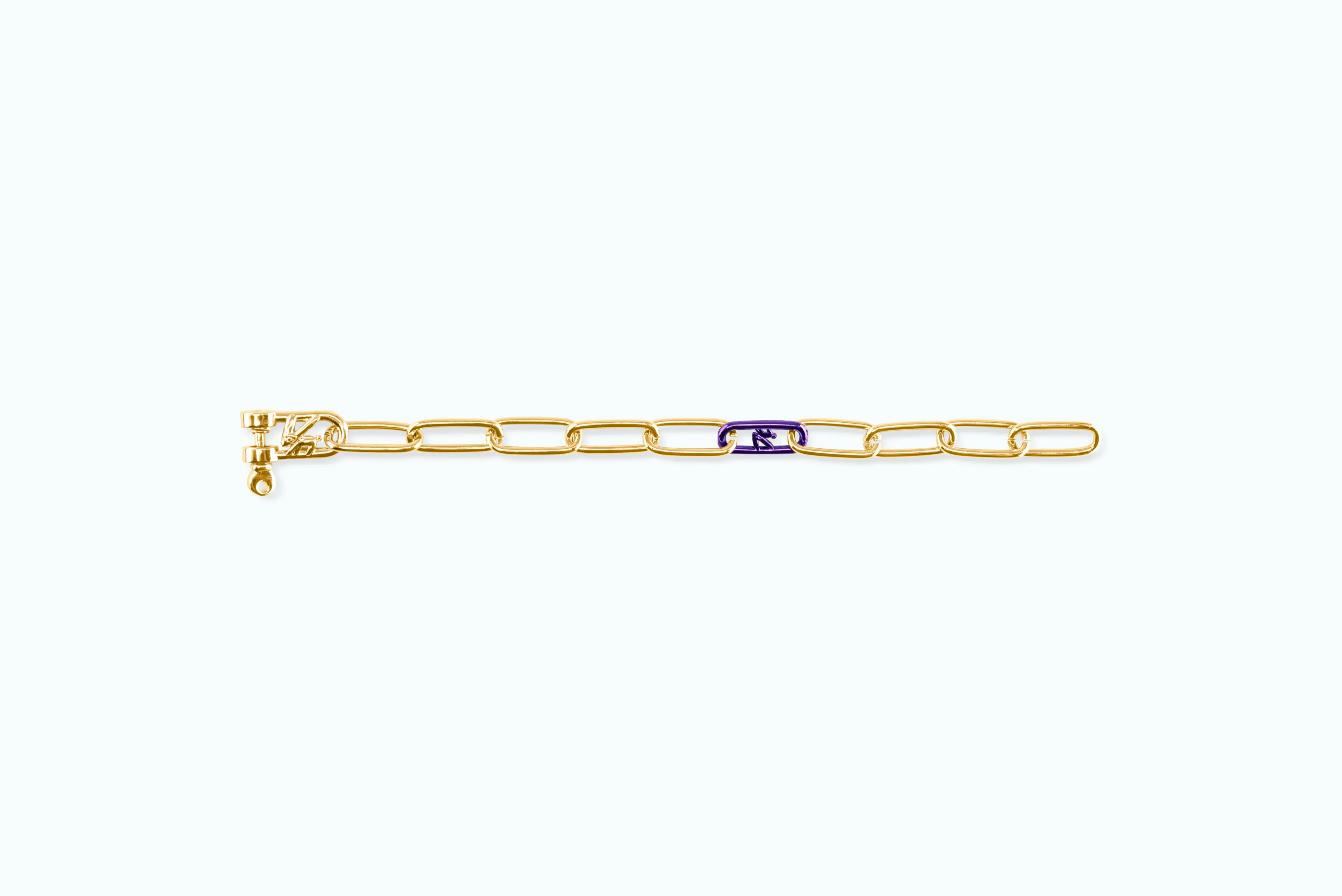 Electro Signature Chain Bracelet Gold Violet