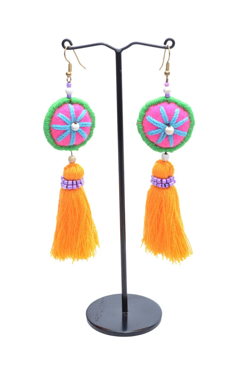 Embellished Tassel Earrings