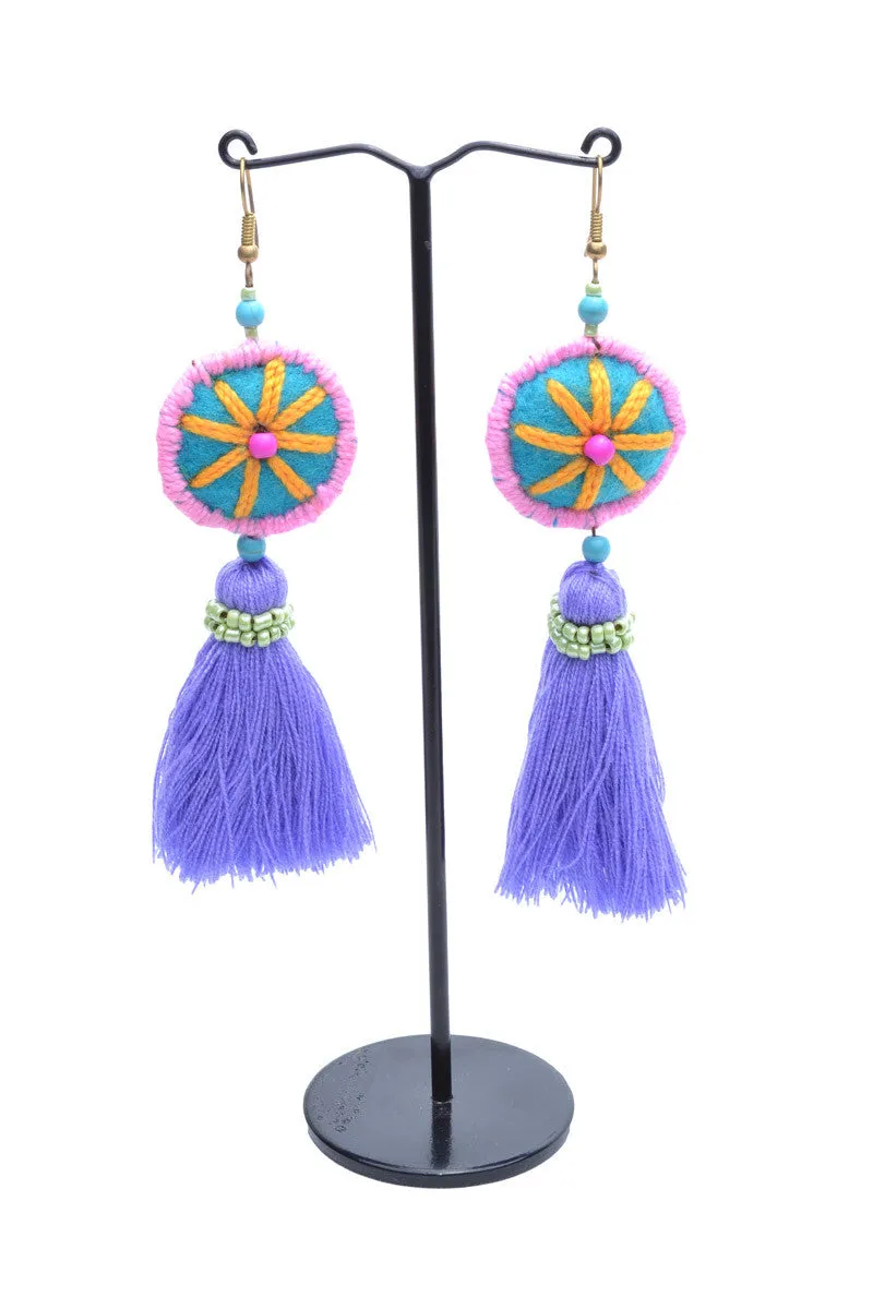 Embellished Tassel Earrings