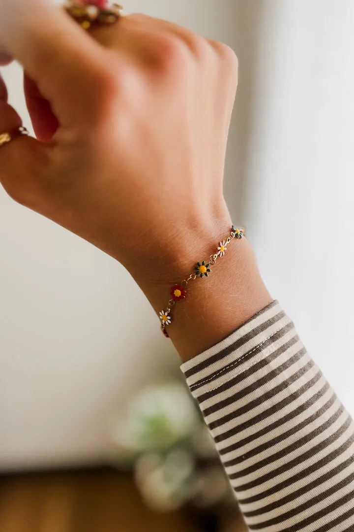 Enamel Flower Bracelet