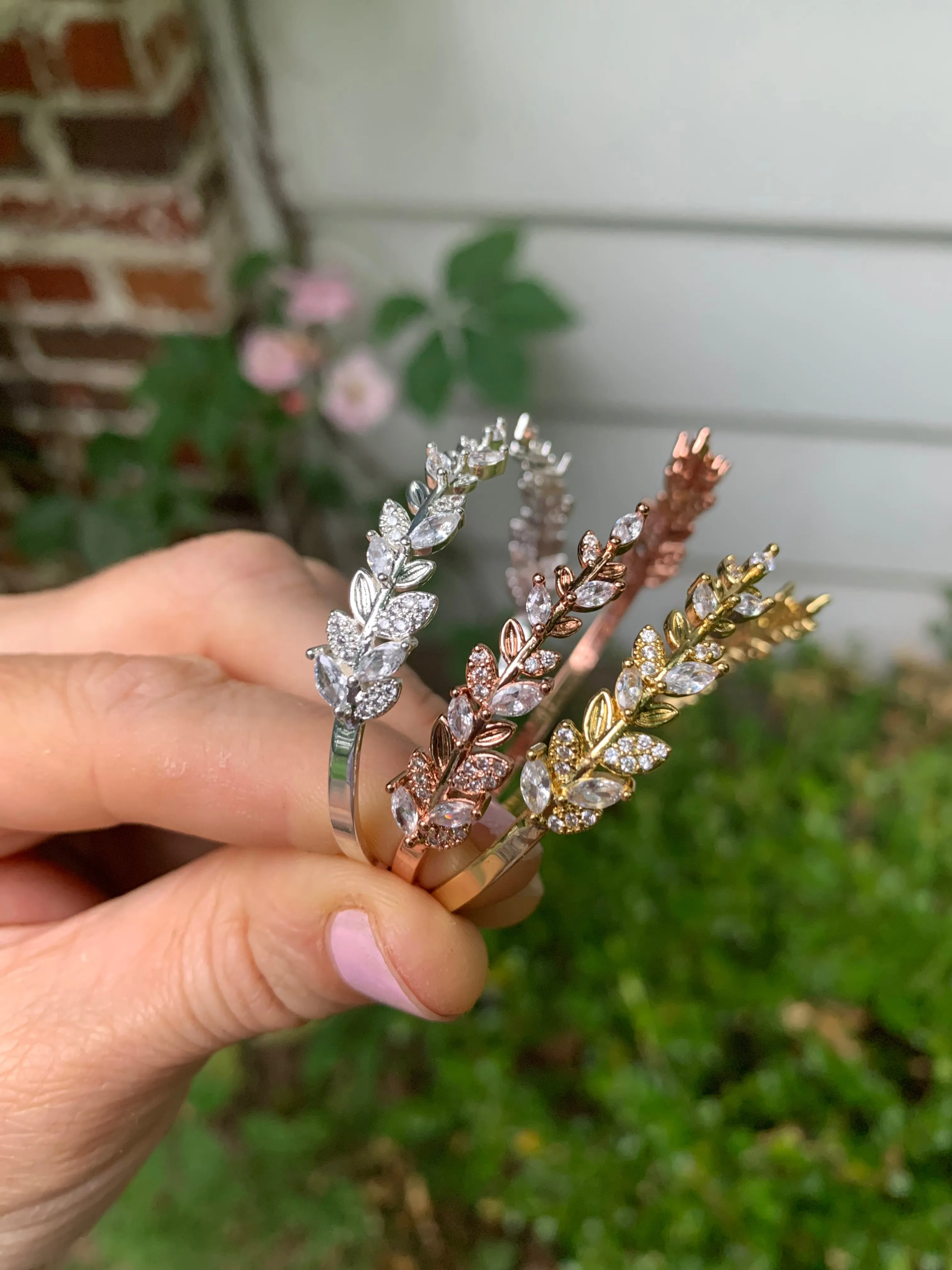 Enchanted Crystals & Leaves Bracelet