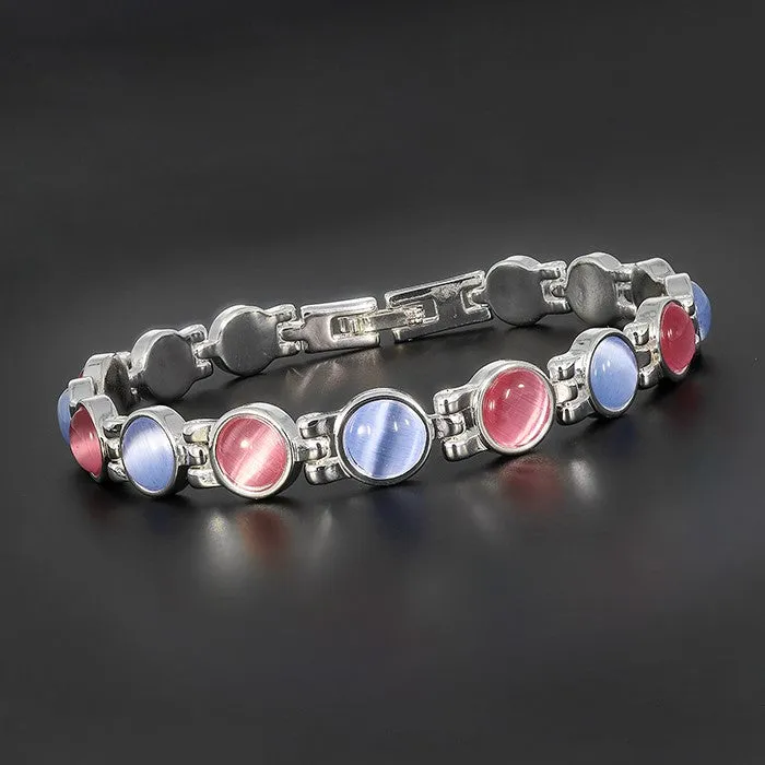 Equilibrium Moonstone Circles Bracelet Pink Blue