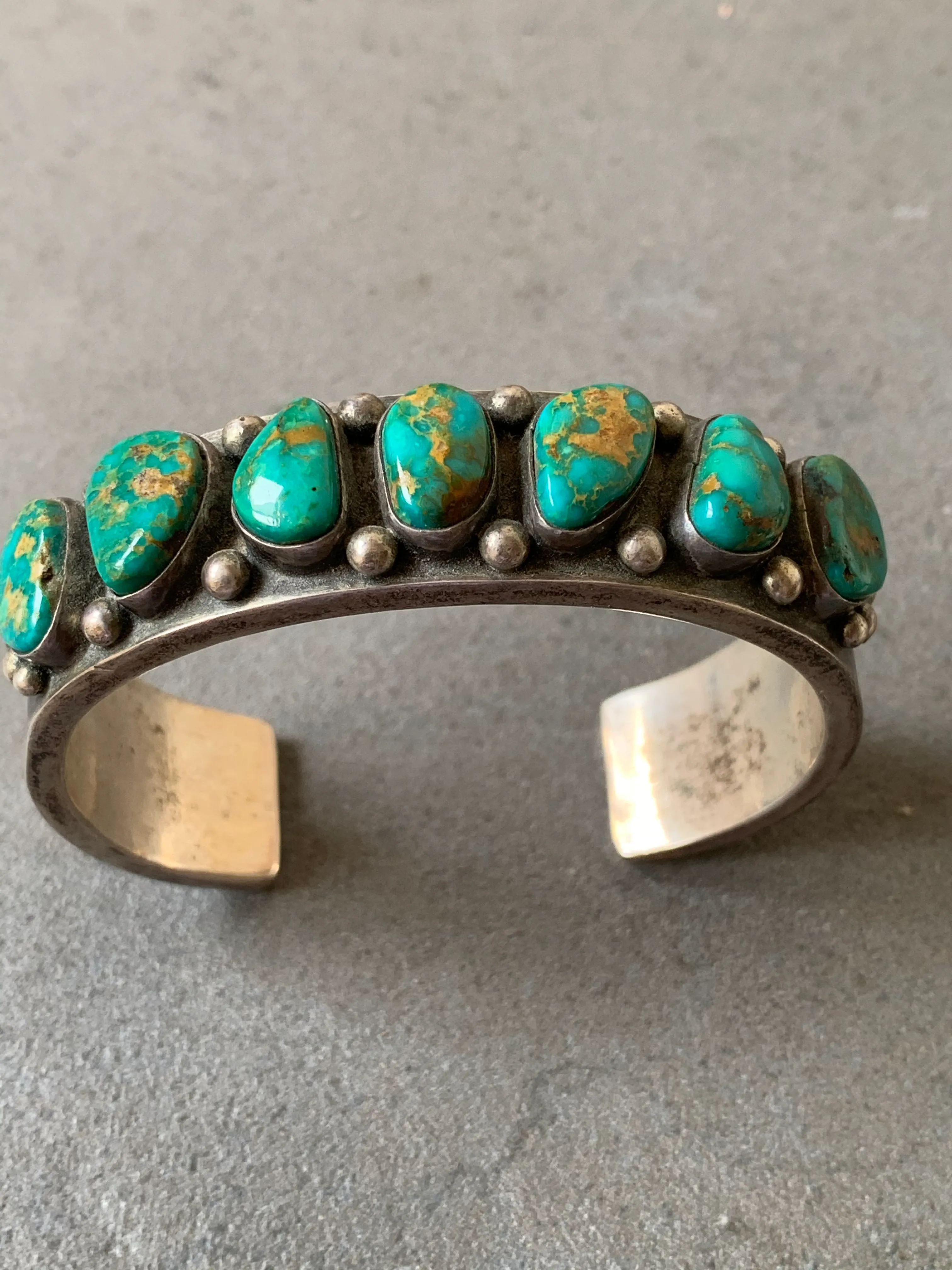 Ernest Roy Begay Navajo Turquoise Sterling Silver Cuff