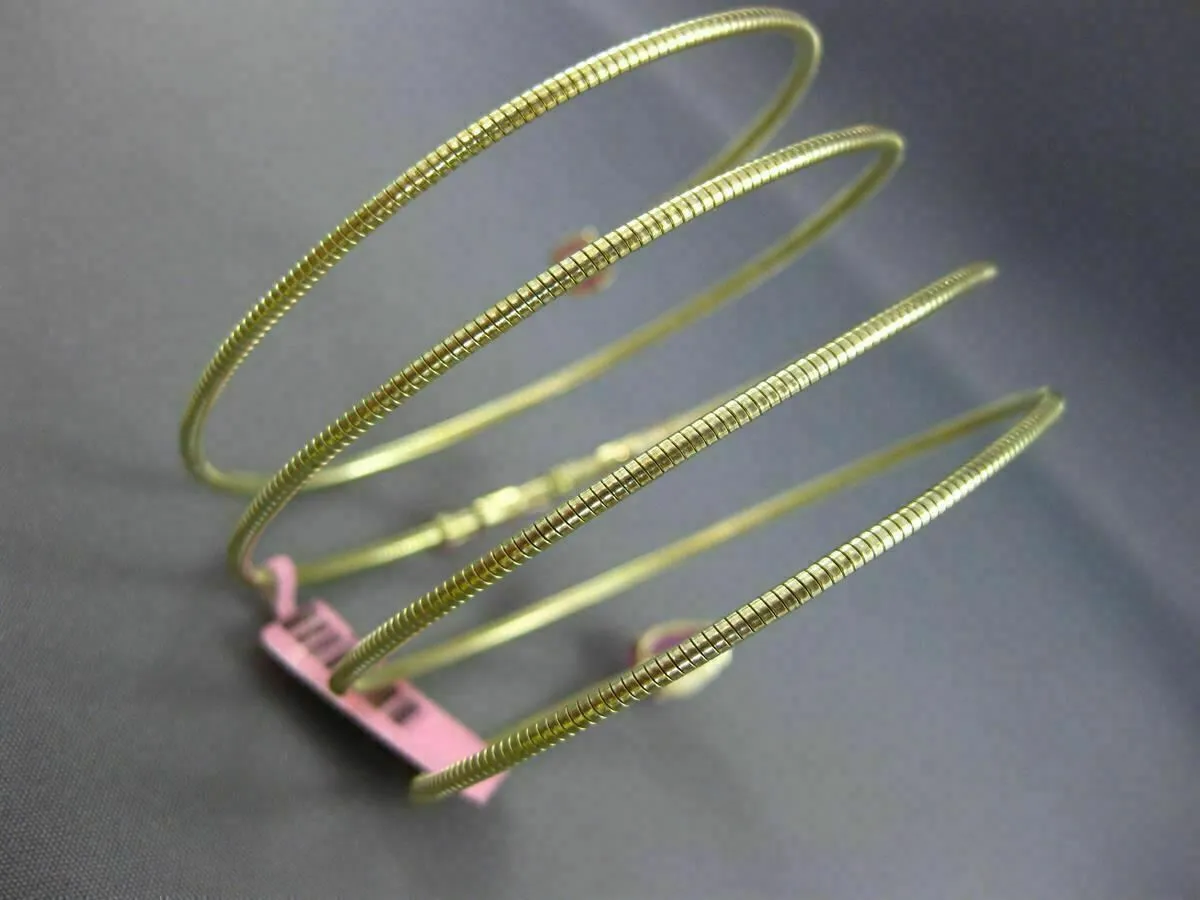 ESTATE WIDE 5.25CT AAA PINK SAPPHIRE 14KT YELLOW GOLD 3D SNAKE BANGLE BRACELET