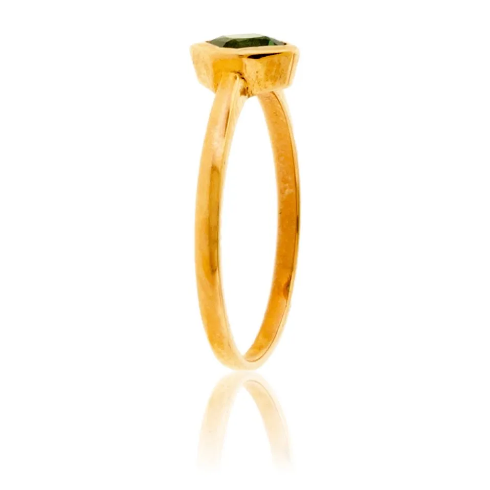 Faceted Tourmaline Solitaire Bezel Ring