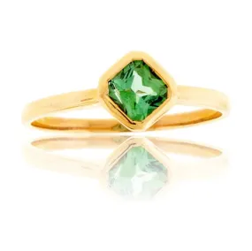 Faceted Tourmaline Solitaire Bezel Ring