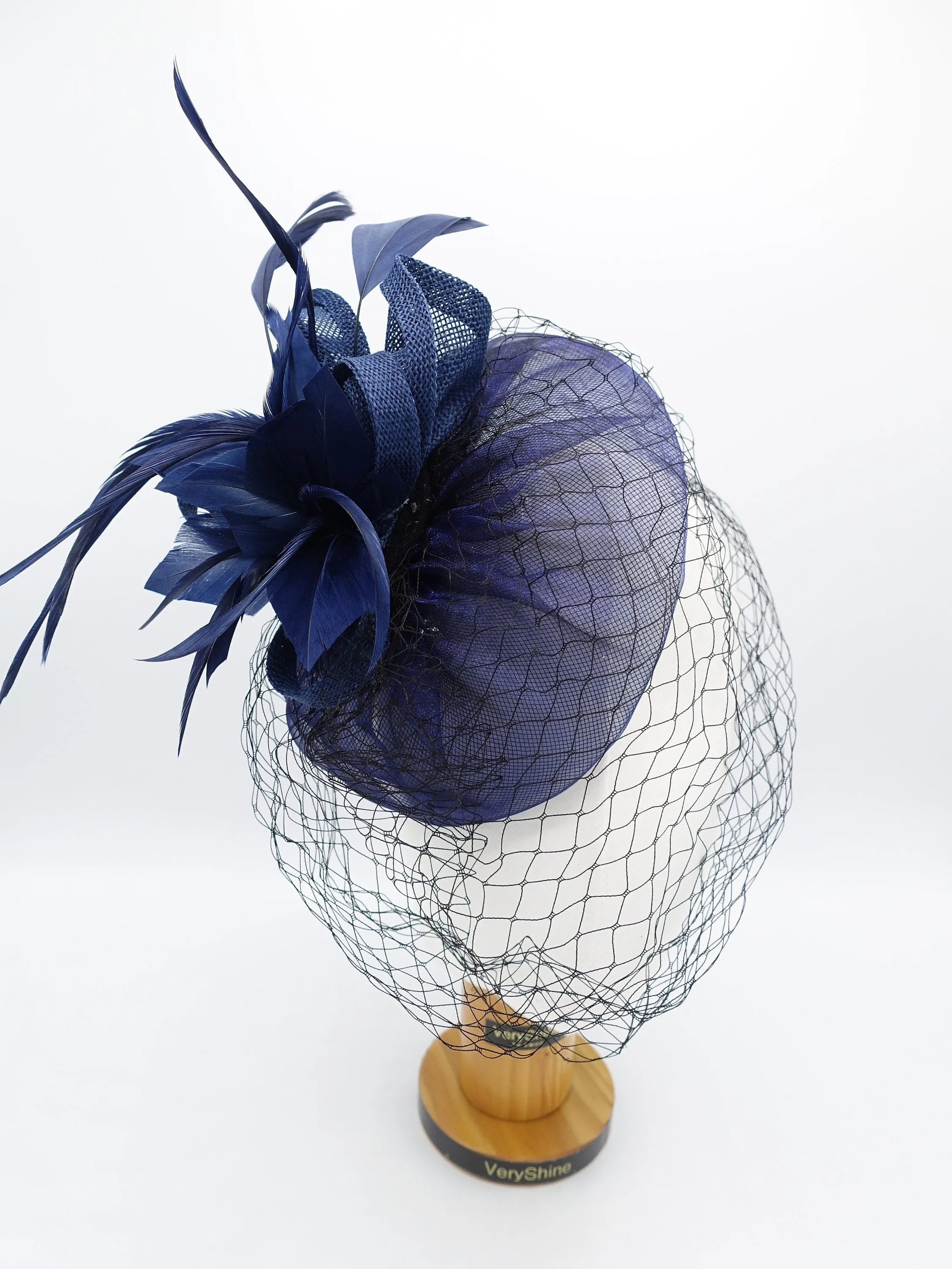 feather mesh fascinator hat