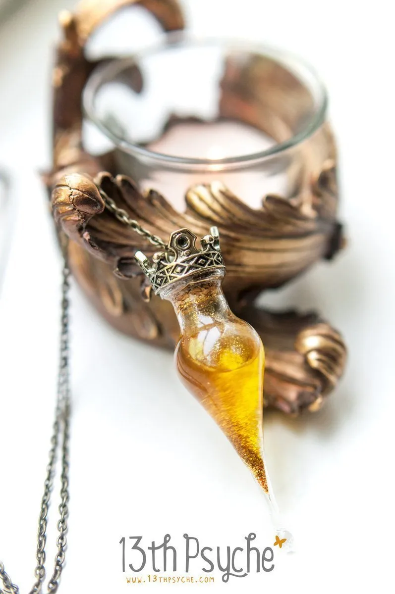 Felix Felicis potion bottle pendant necklace