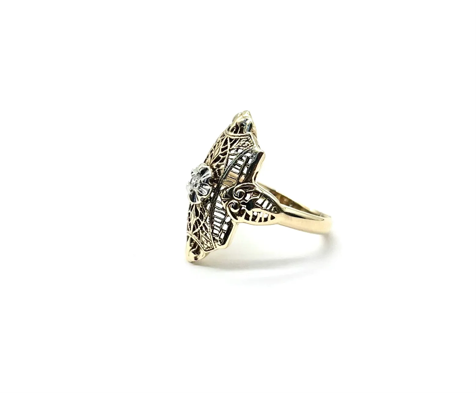 Filagree Diamond Illusion Ring