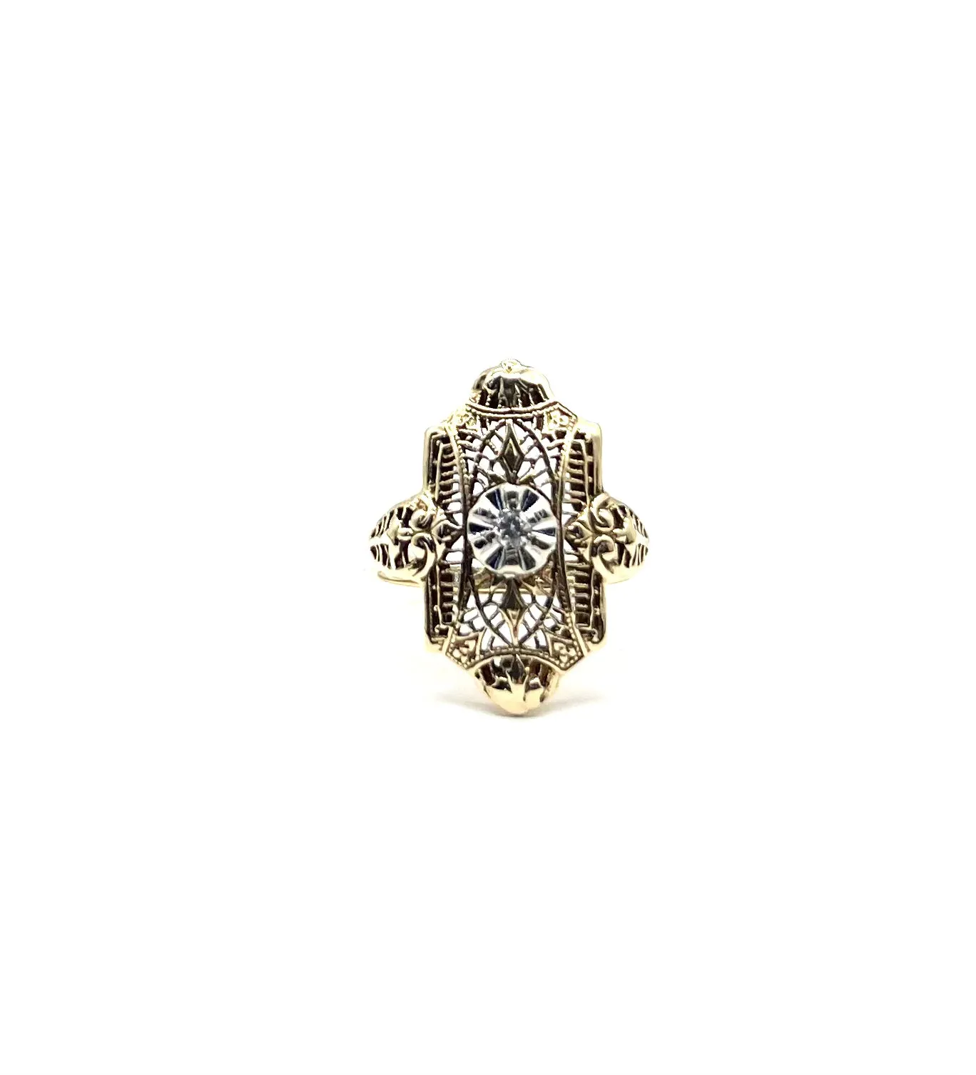 Filagree Diamond Illusion Ring