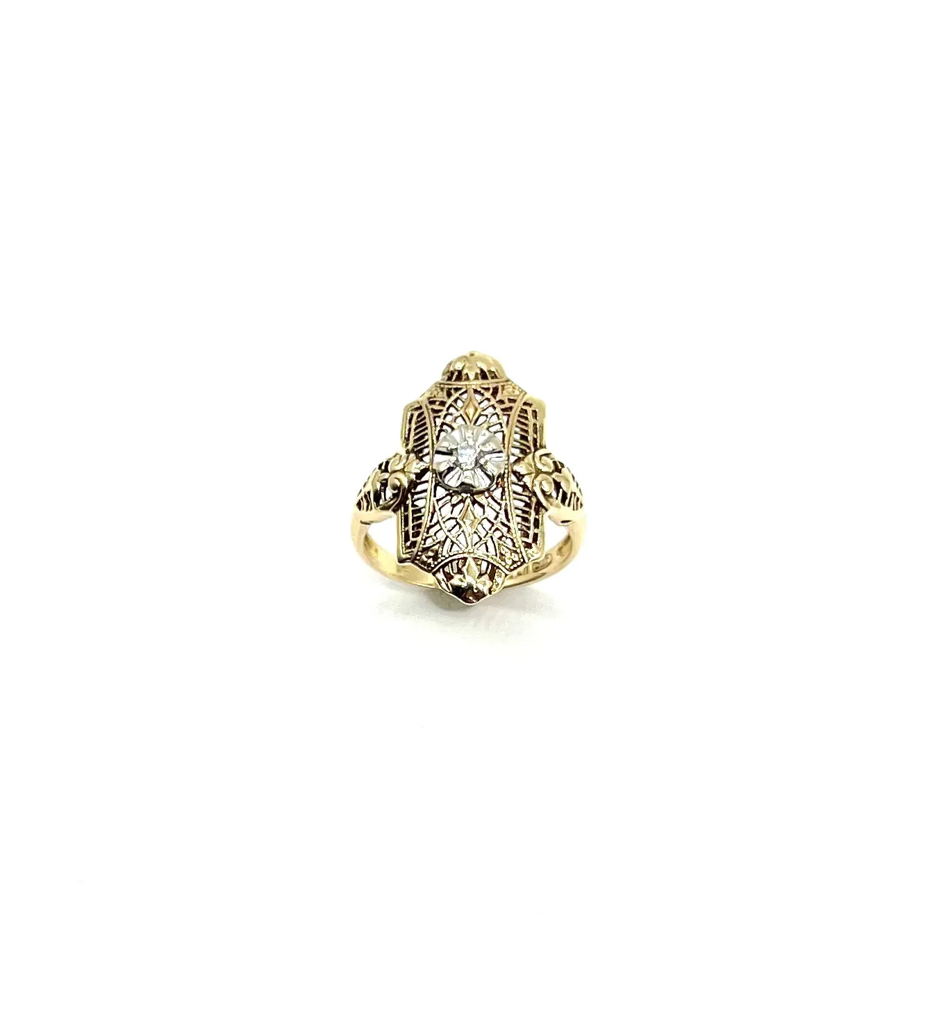 Filagree Diamond Illusion Ring