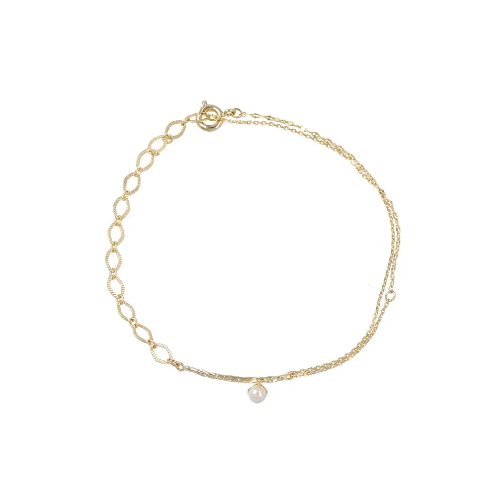 FIX Mismatched Chain Faux Pearl Bracelet