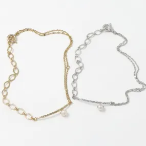 FIX Mismatched Chain Faux Pearl Bracelet