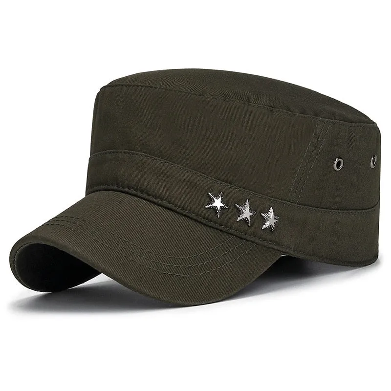 Flat Top Military Hat Women Men's Army Cap Adjustable Dad Hats Cotton Baseball Caps Male Casquette Homme