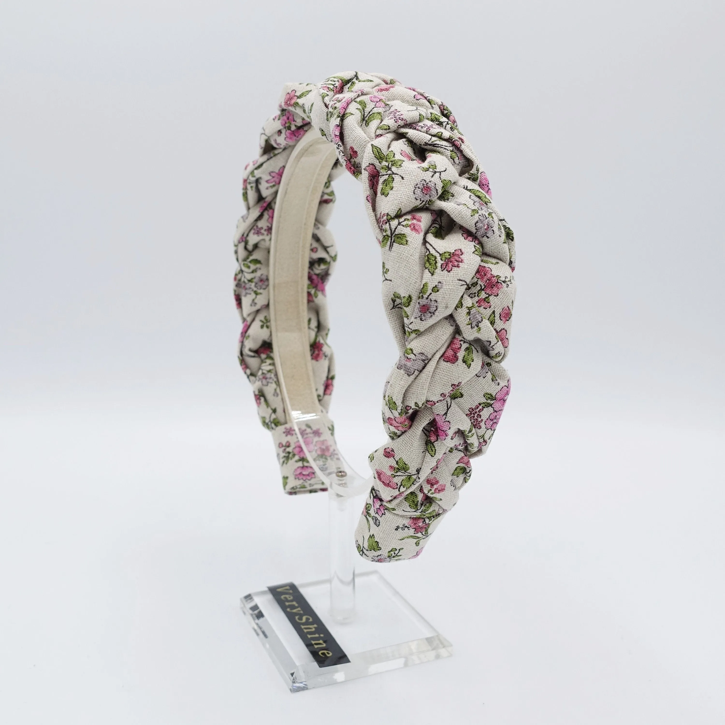 floral braided headband dawn flowers cotton floral hairband for women