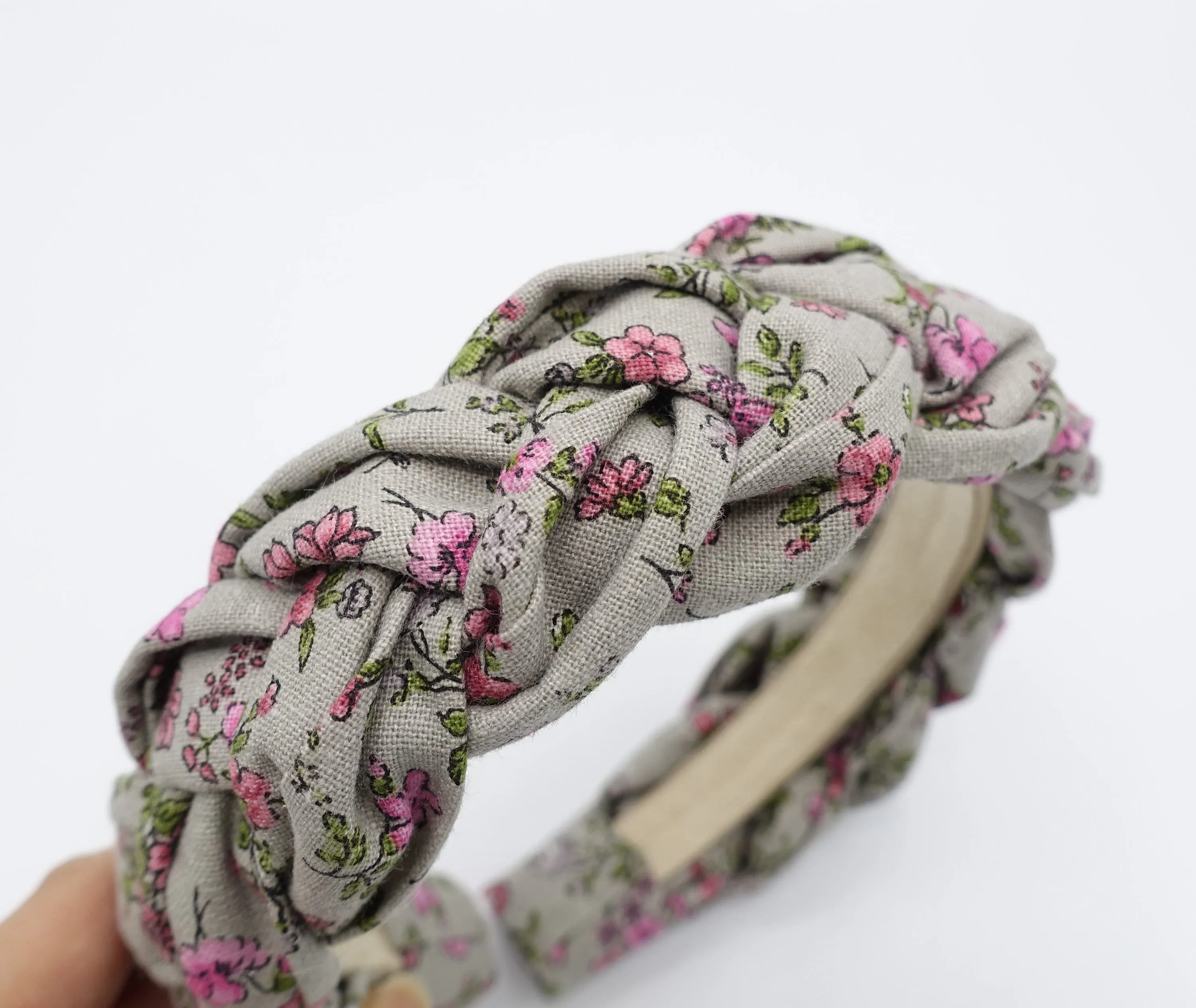 floral braided headband dawn flowers cotton floral hairband for women