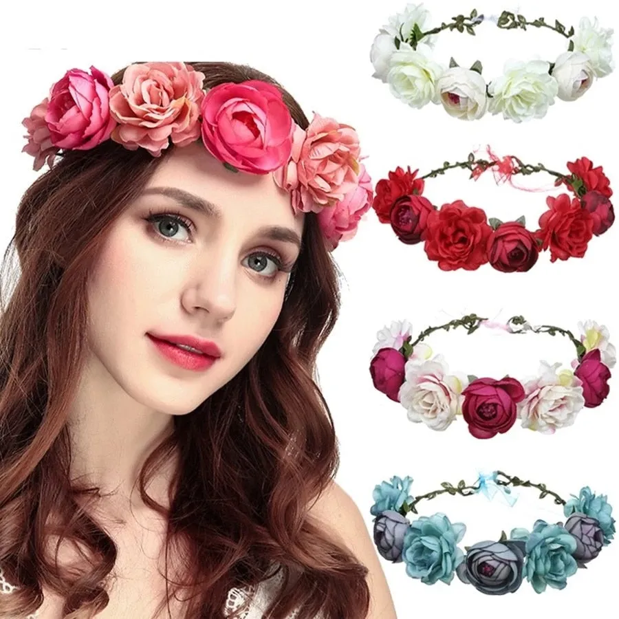 Floral Garland - Flower Girl Hair Accessories, Metal color - 21